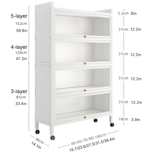 4-Tier Microwave Stand with Flip-Door Storage
