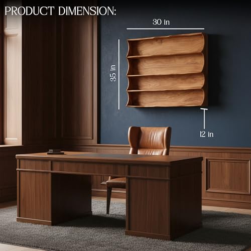 4-Tier Wooden Wall-Mounted Kitchen Storage Shelf