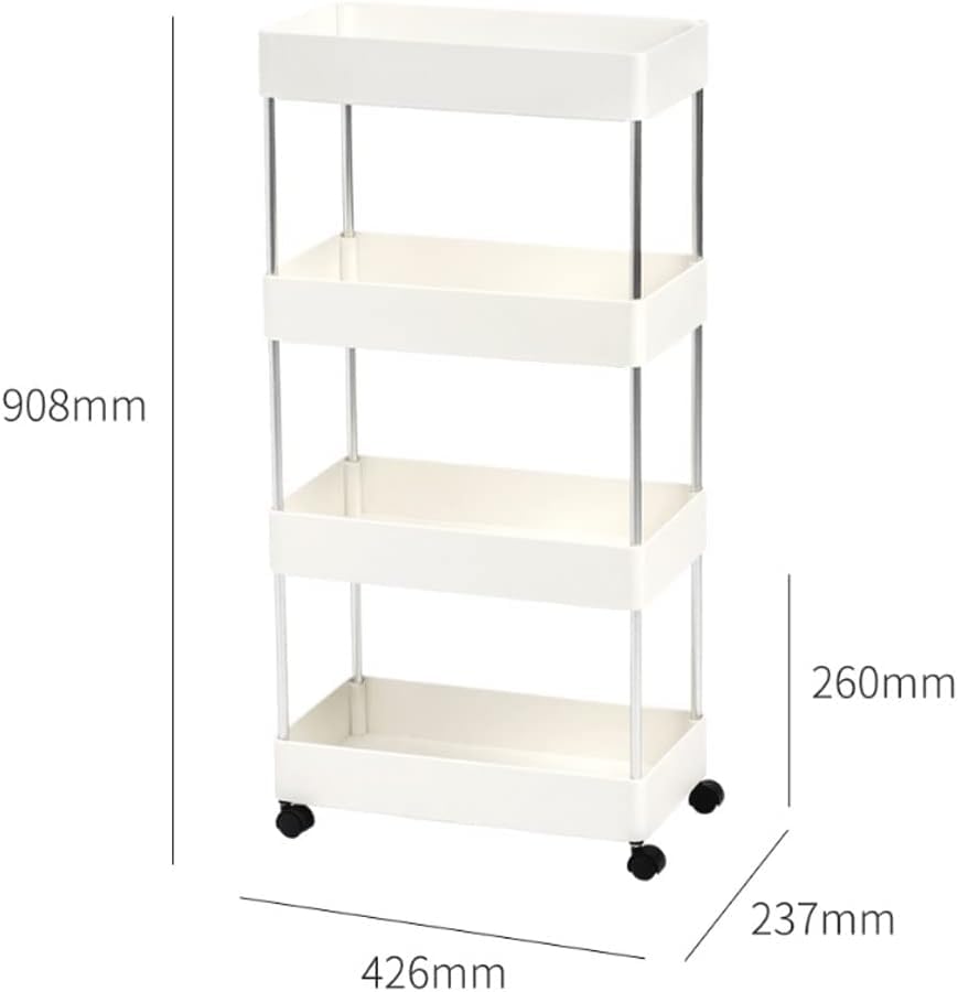 4-Tier Slim Rolling Utility Storage Cart