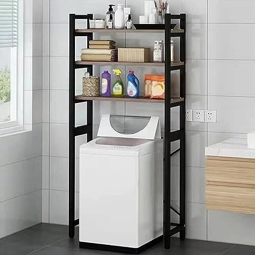 3-Tier Adjustable Over-Washer & Toilet Storage Rack
