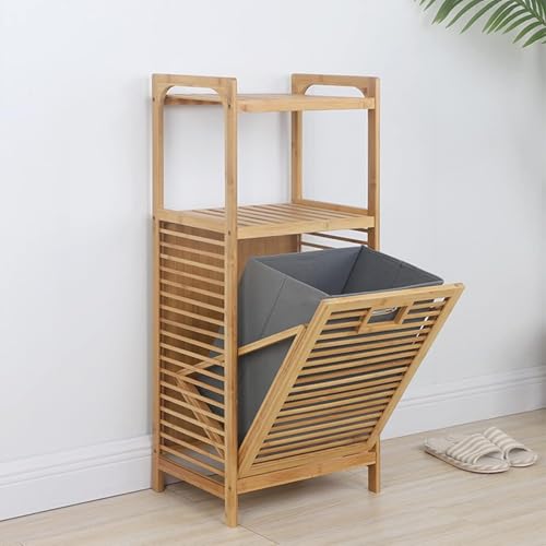 Tilt-Out Laundry Hamper Cabinet with Removable Liner Bags