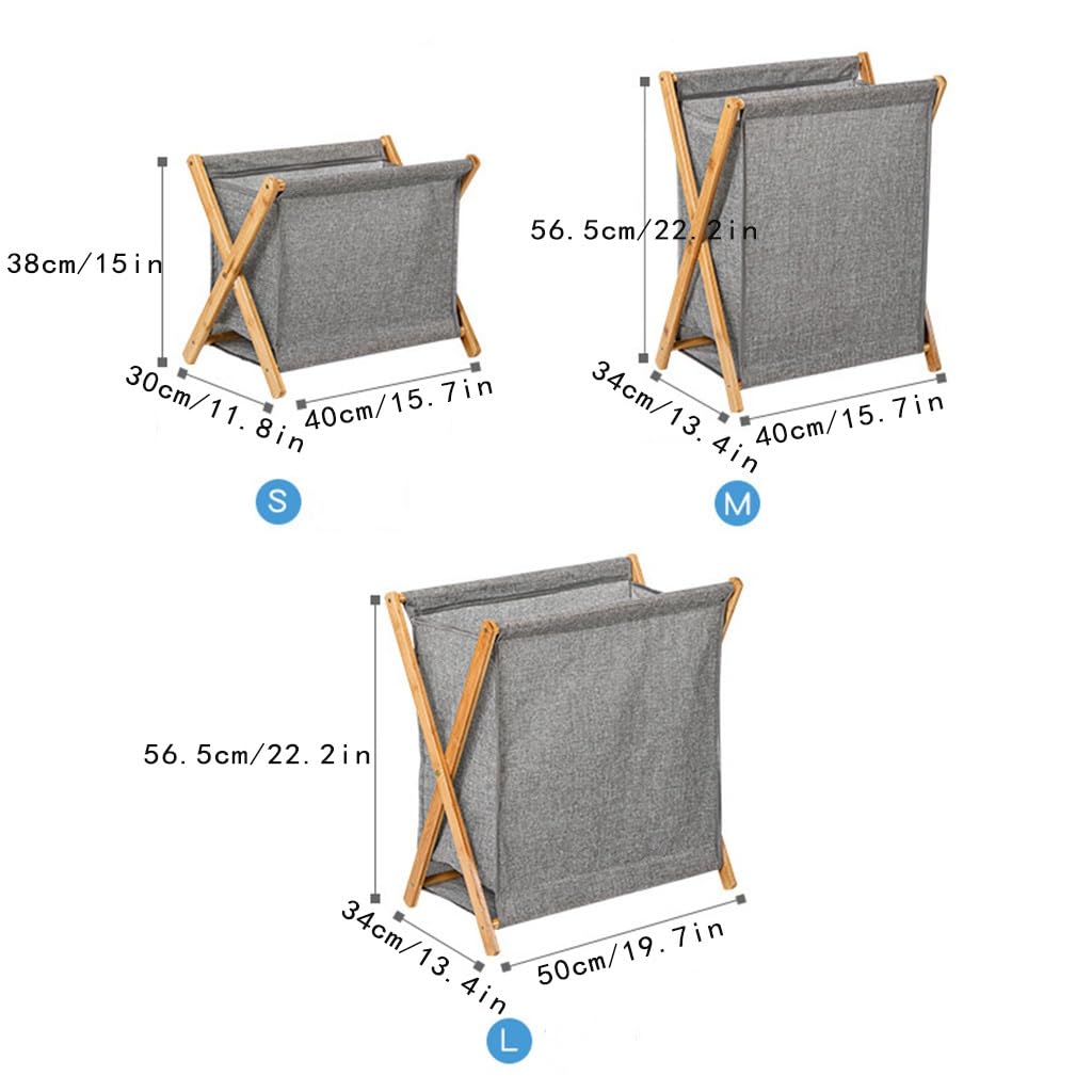 Foldable Bamboo Laundry Hamper with Removable Bag
