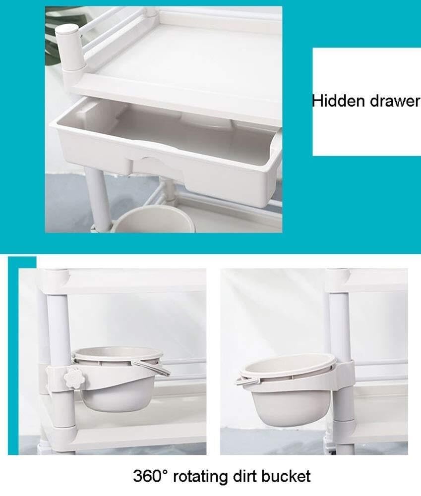 3-Tier Rolling Utility Trolley