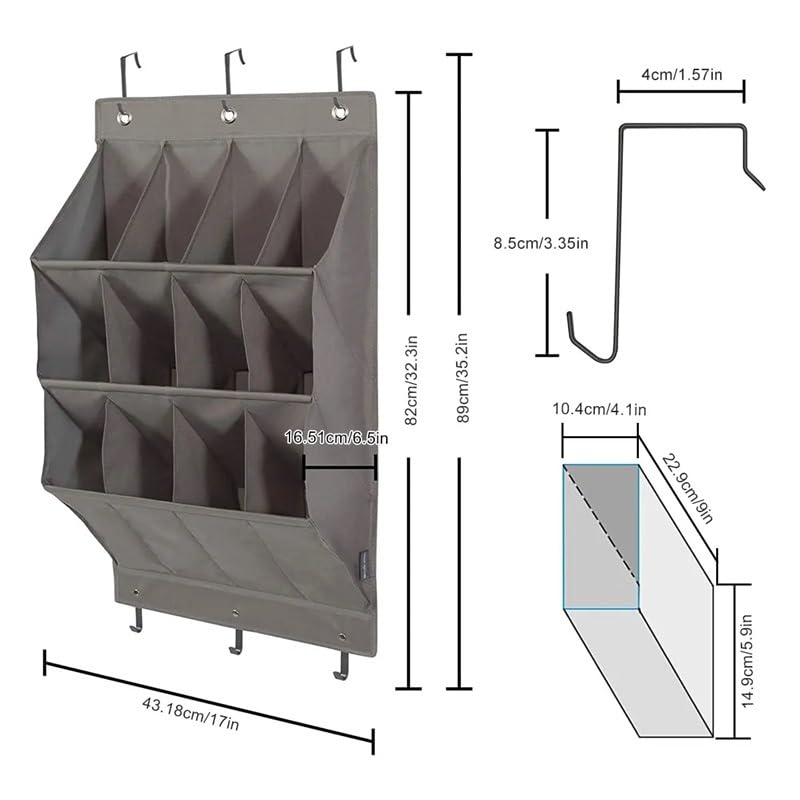 12-Pocket Over-the-Door Shoe Organizer