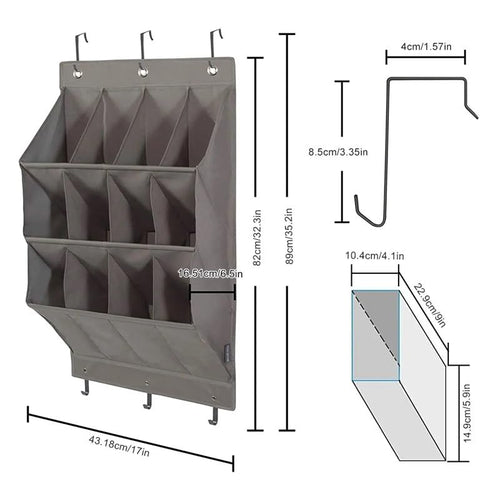 12-Pocket Over-the-Door Shoe Organizer