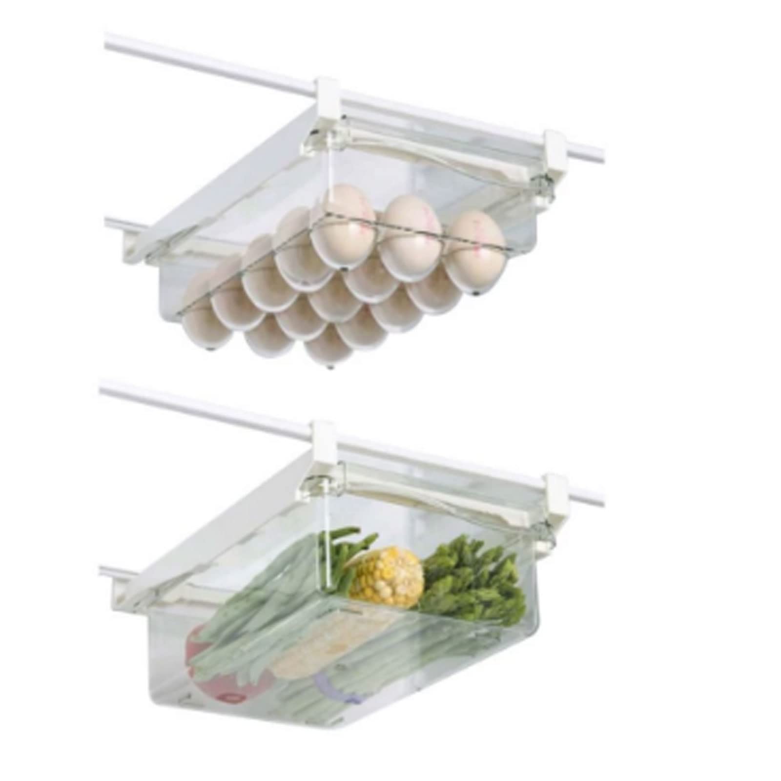 Slide-Out Refrigerator Storage Drawer for Eggs & Produce