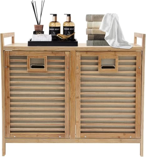 Tilt-Out Laundry Hamper Cabinet with Removable Liner Bags