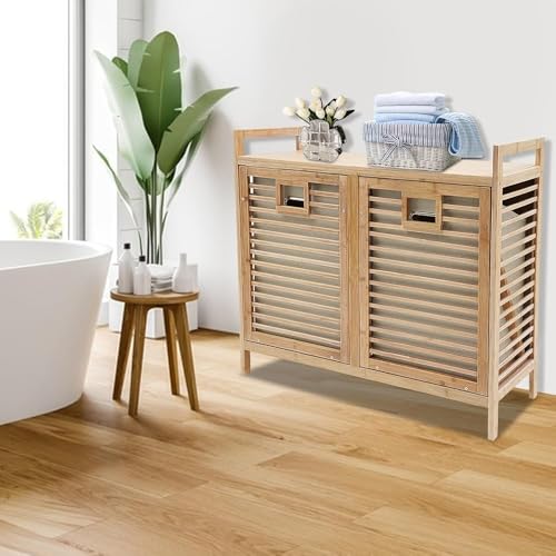 Tilt-Out Laundry Hamper Cabinet with Removable Liner Bags