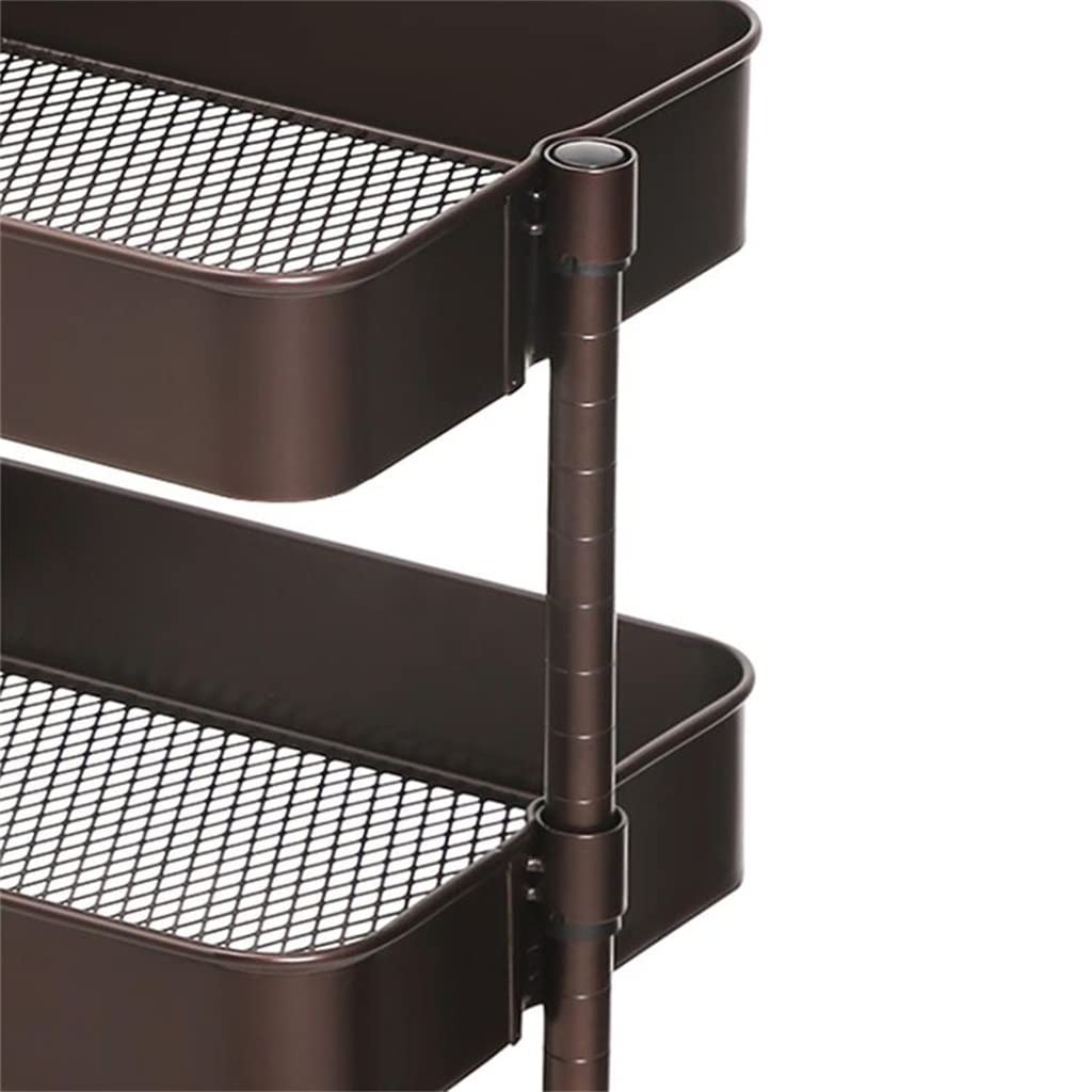 3-Tier Adjustable Metal Rolling Utility Cart