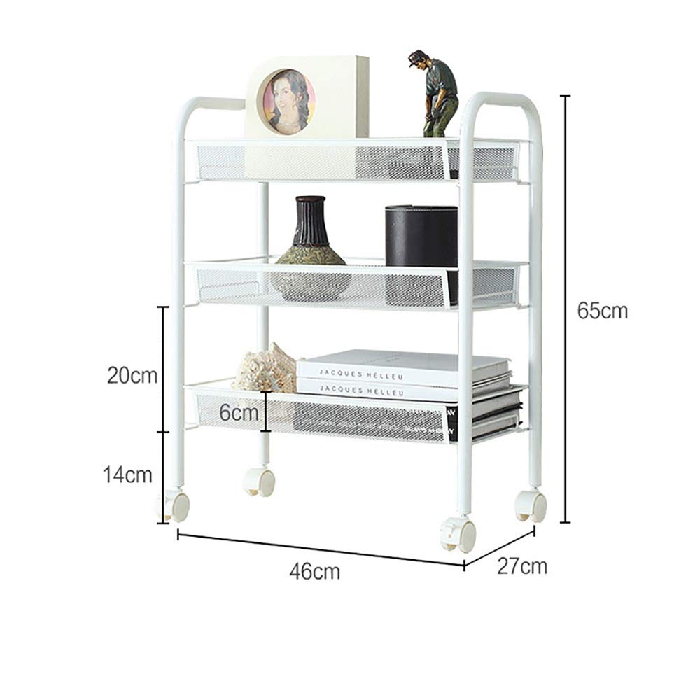 3-Tier Metal Mesh Rolling Utility Cart