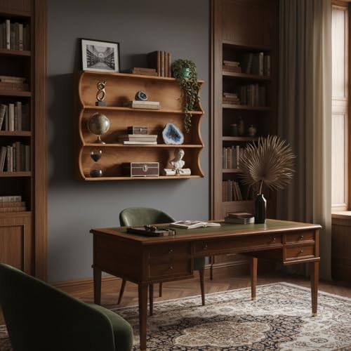 4-Tier Wooden Wall-Mounted Kitchen Storage Shelf