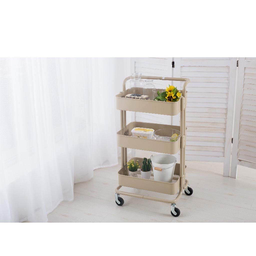 3-Tier Carbon Steel Rolling Utility Cart
