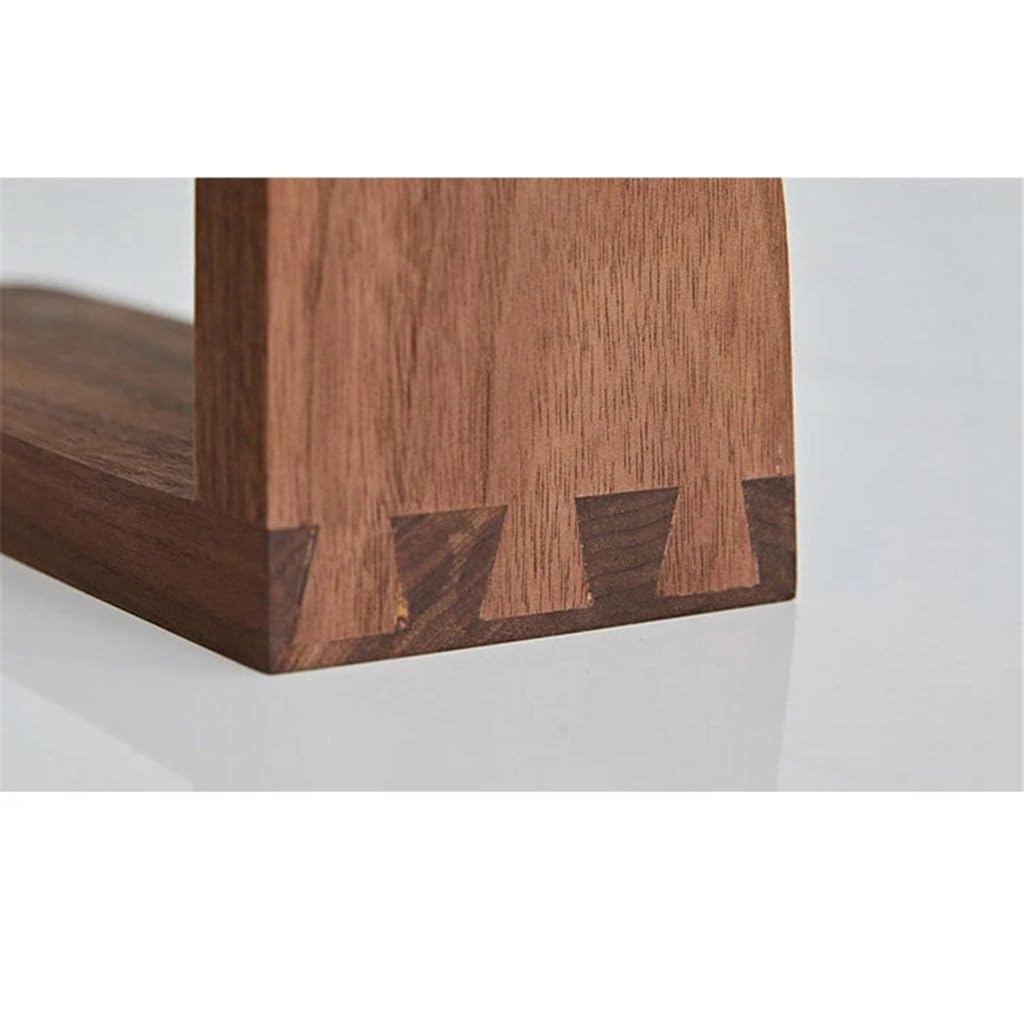 Wooden Key Holder with Brass Hooks & Phone Shelf