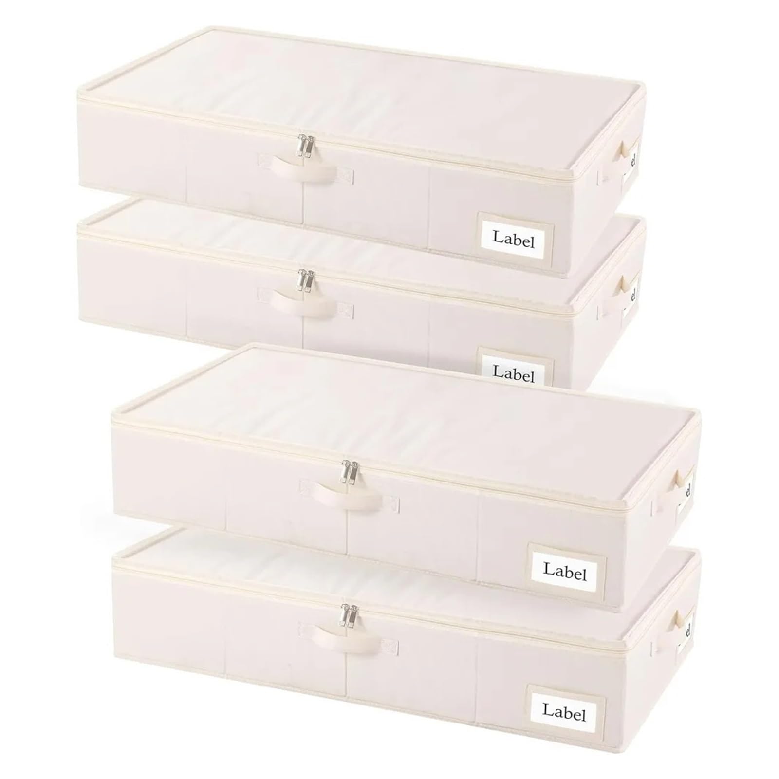 Foldable Under-Bed Storage Bags with Lids & Zippers