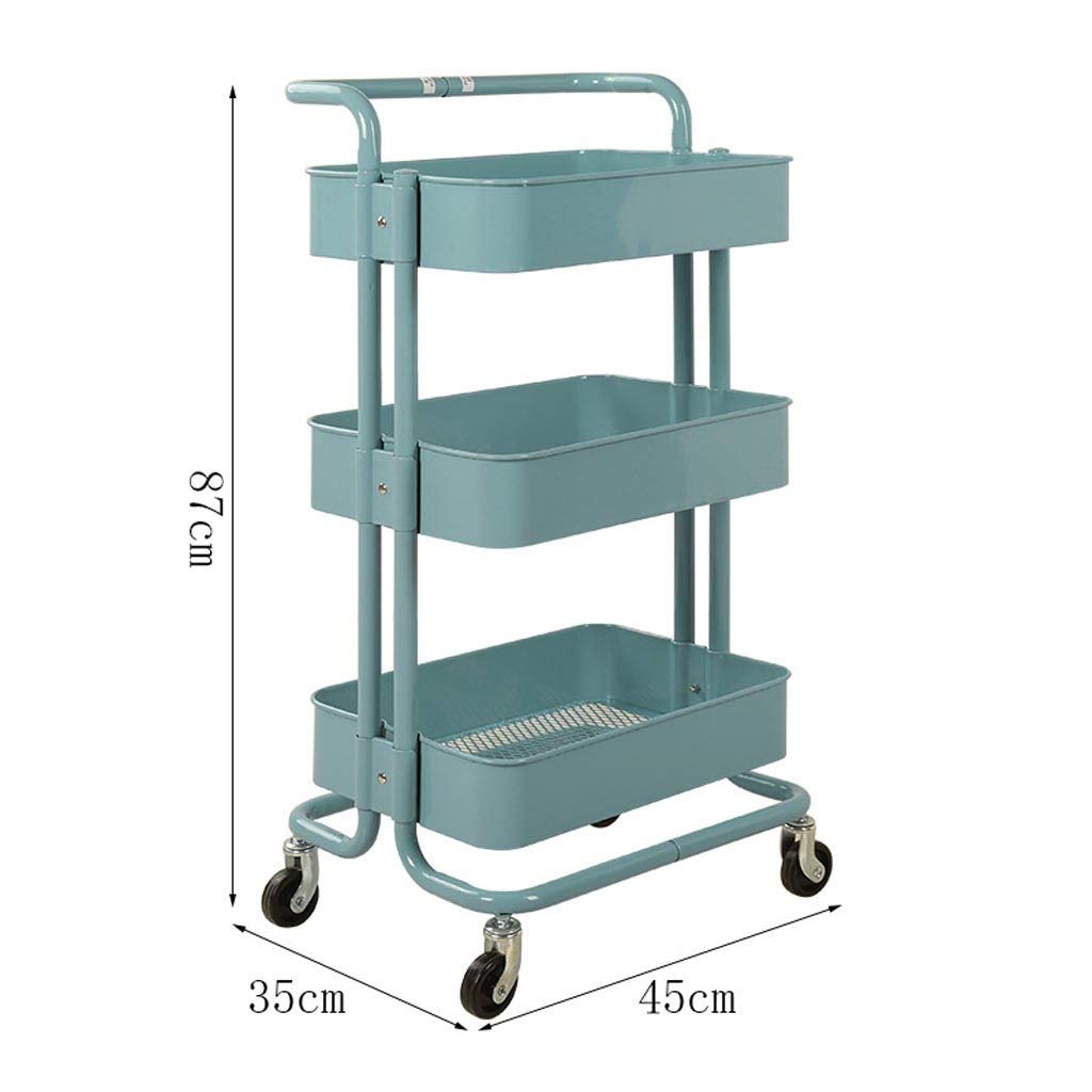3-Tier Carbon Steel Rolling Utility Cart