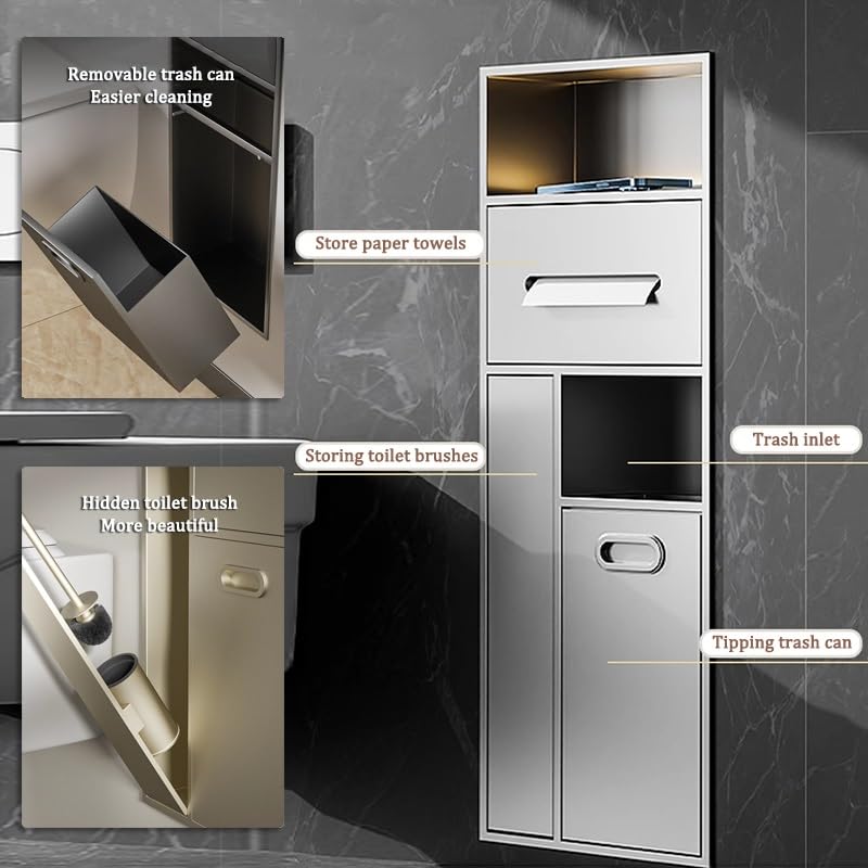 Stainless Steel Recessed Bathroom Storage Niche