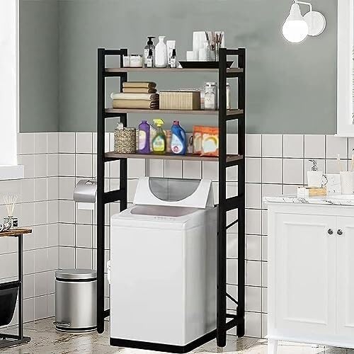 3-Tier Adjustable Over-Washer & Toilet Storage Rack