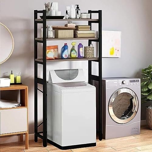 3-Tier Adjustable Over-Washer & Toilet Storage Rack