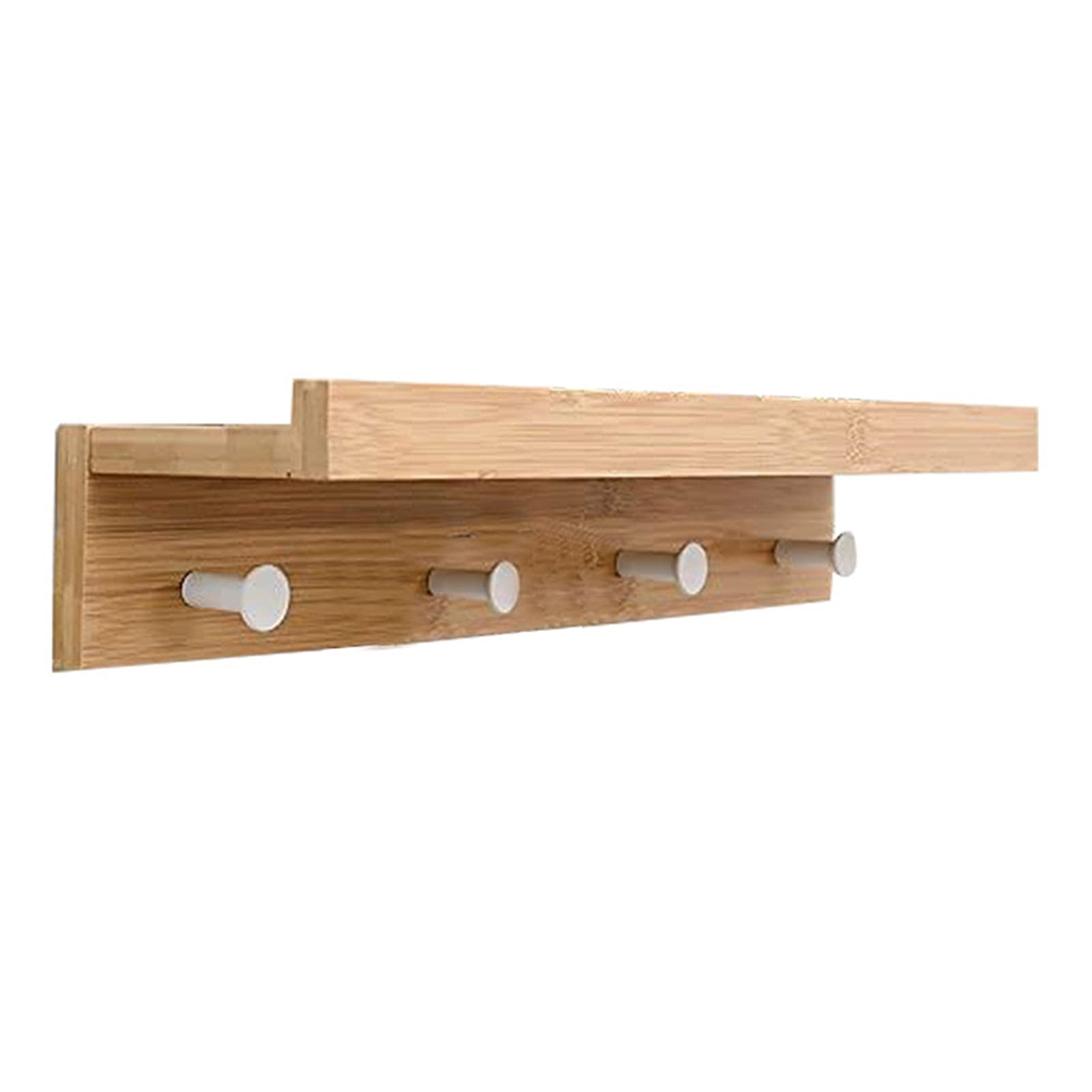 Wall-Mounted Entryway Shelf with 4 Hooks