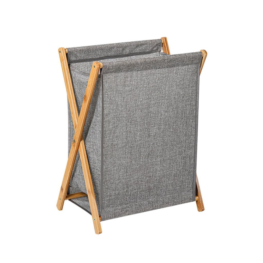 Foldable Bamboo Laundry Hamper with Removable Bag