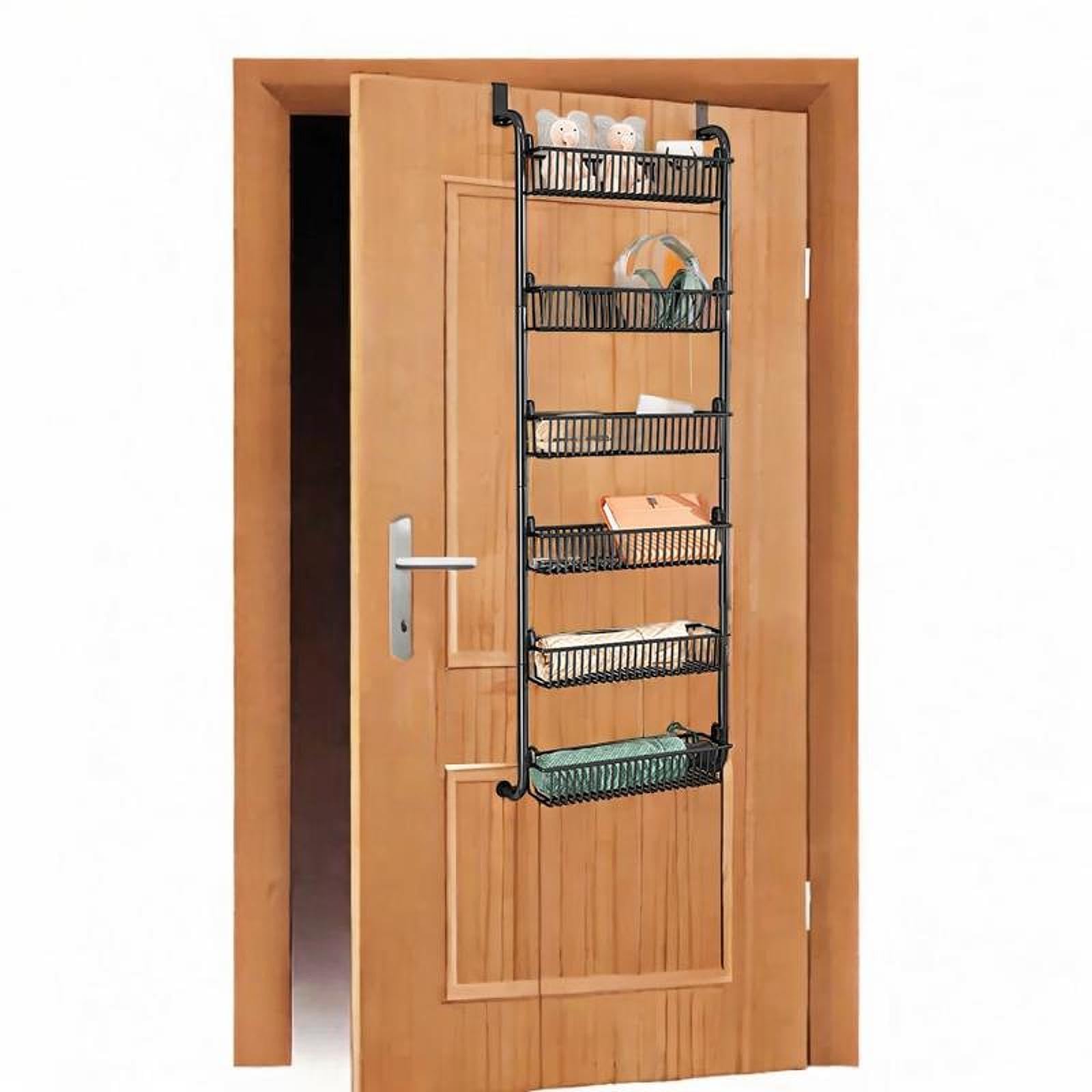 Over-the-Door Metal Spice Rack with Hanging Baskets