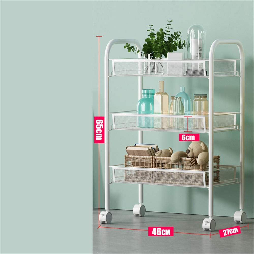 3-Tier Metal Mesh Rolling Utility Cart