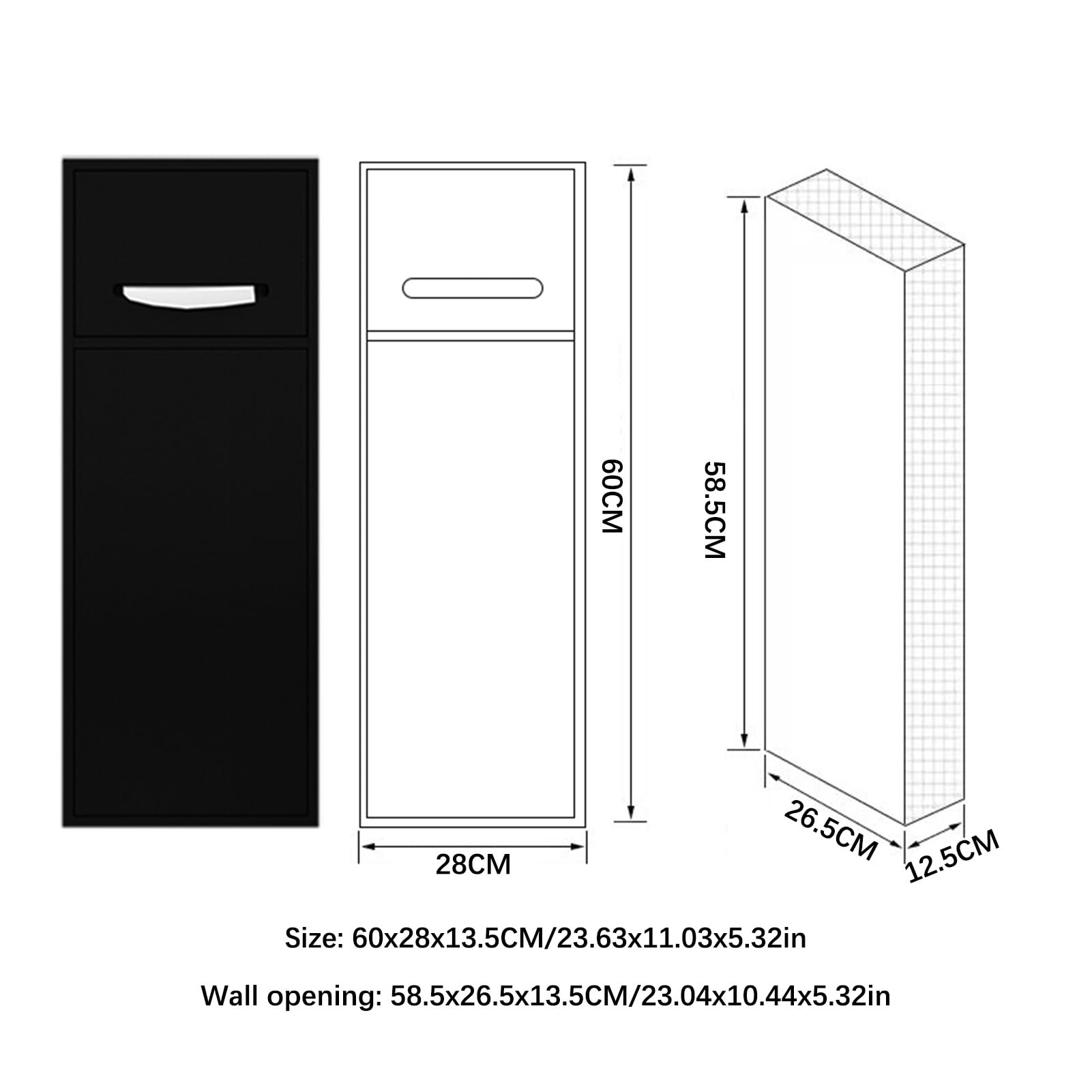 Waterproof Stainless Steel Recessed Shower Shelf