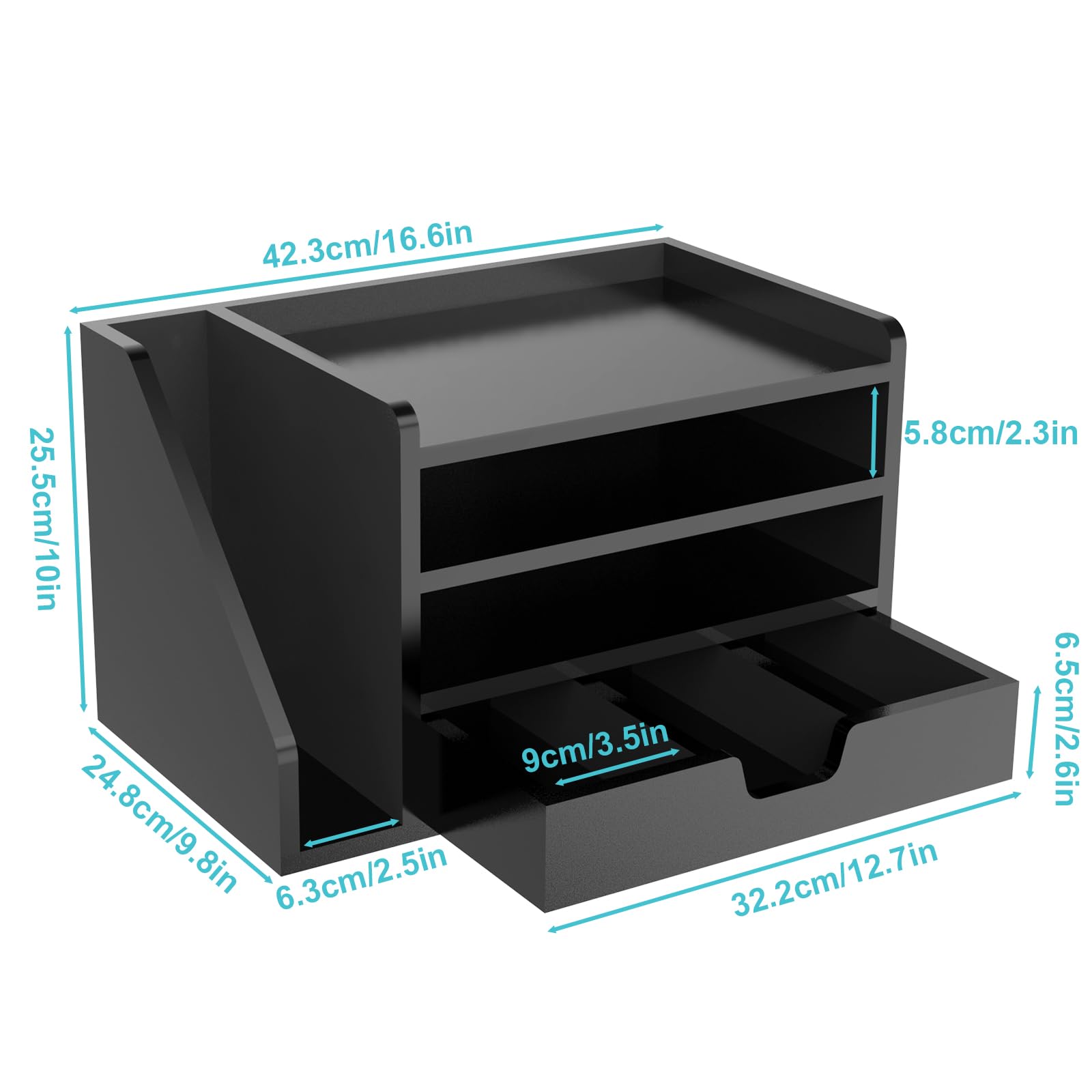 NiOffice Wood Desk File Organizer
