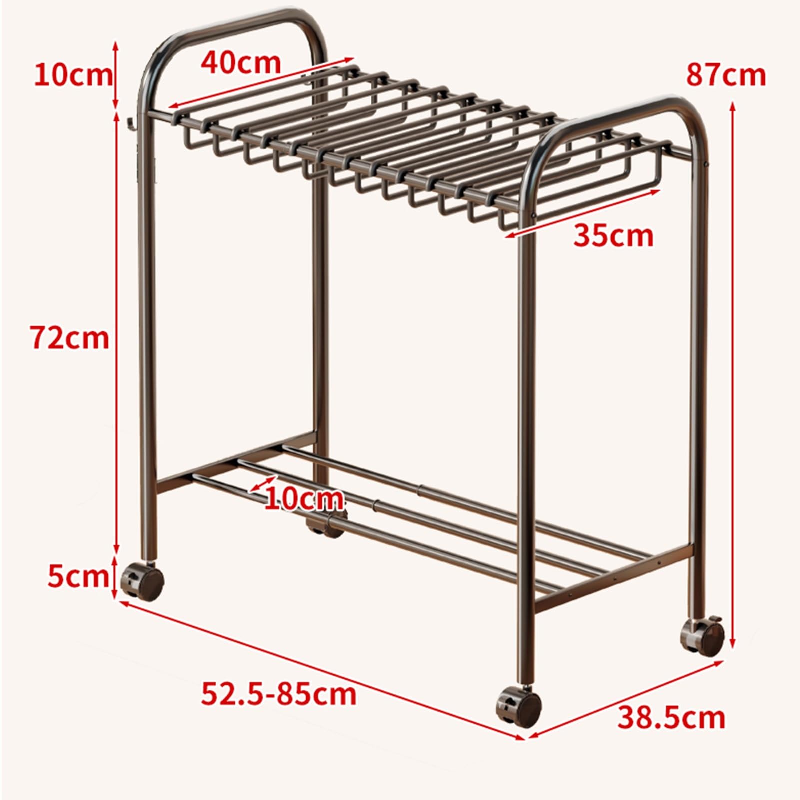 Rolling Floor Pants Hanger Rack with 24 Hangers