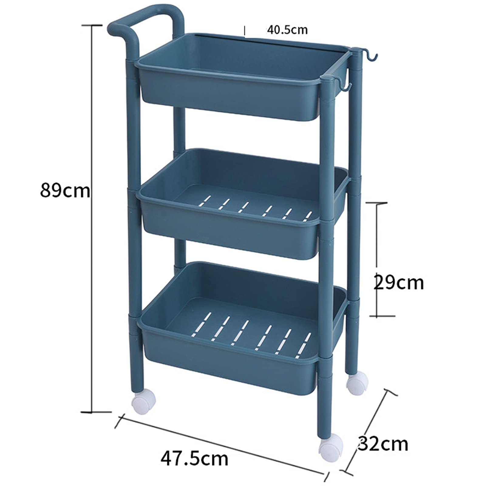 3-Tier Rolling Utility Storage Cart