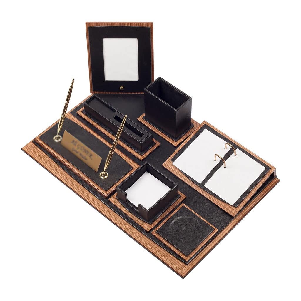 11-Piece Leather Desk Organizer Set