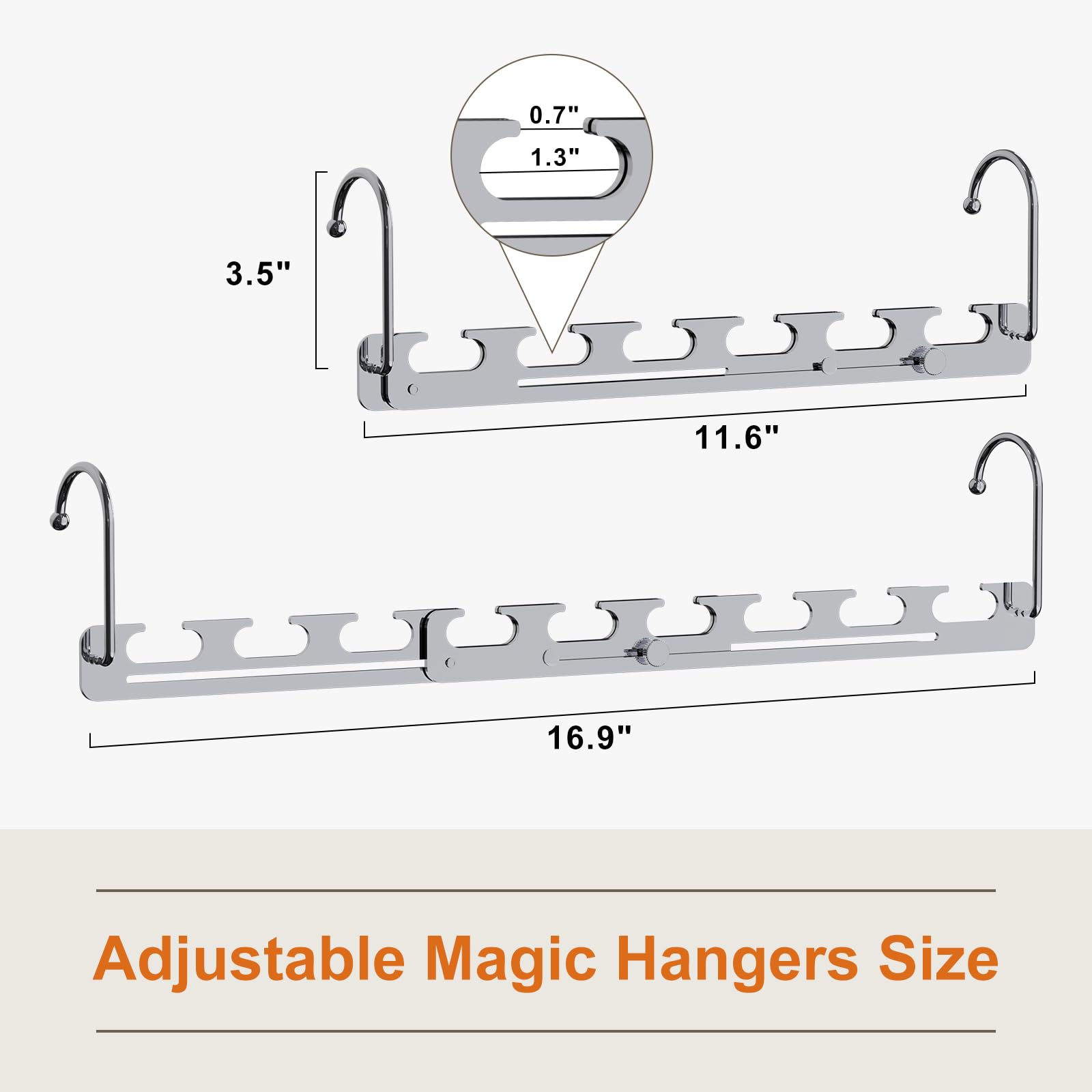 Telescopic Space-Saving Metal Hangers – 10 Pack
