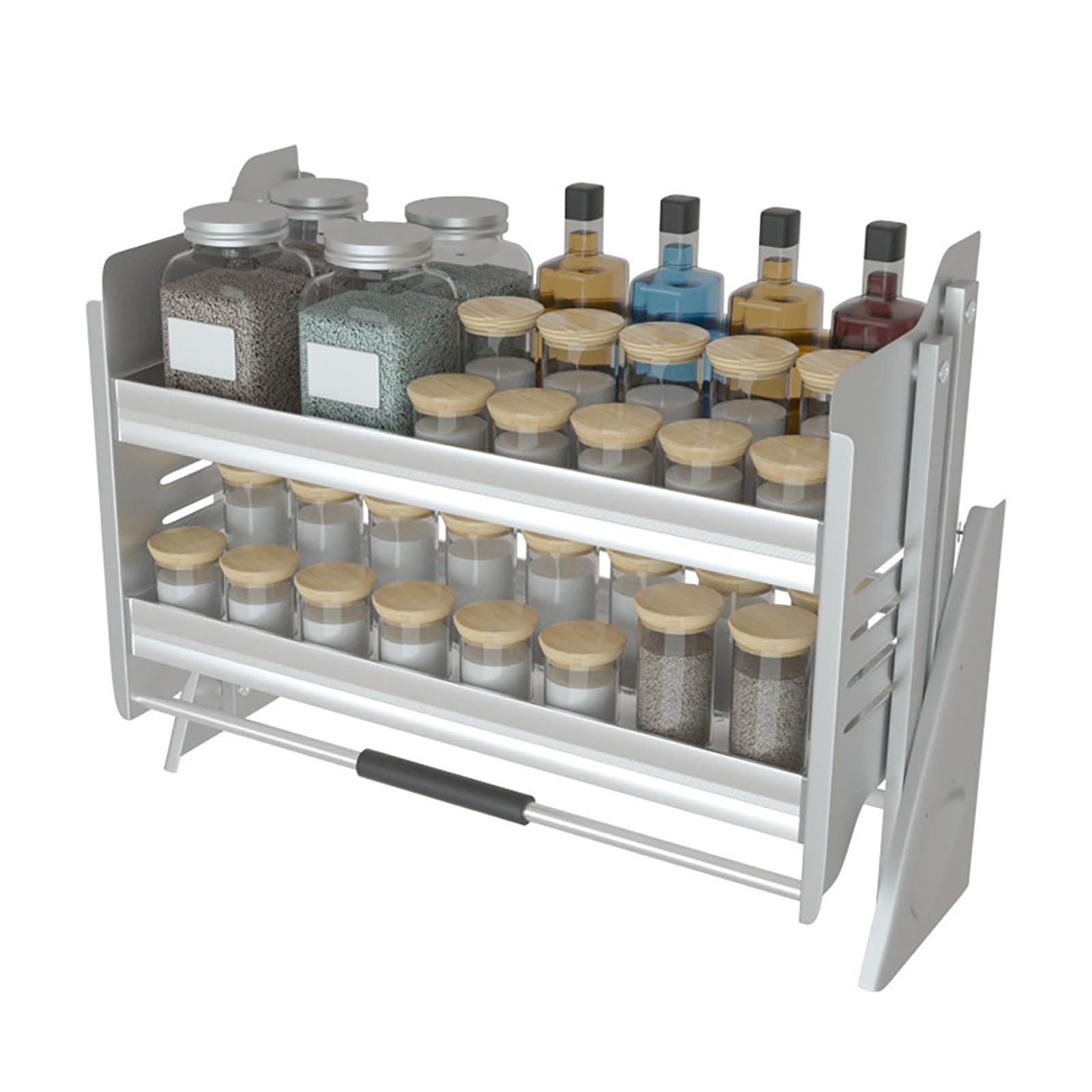 Wall-Mounted Pull-Down Cabinet Storage Rack