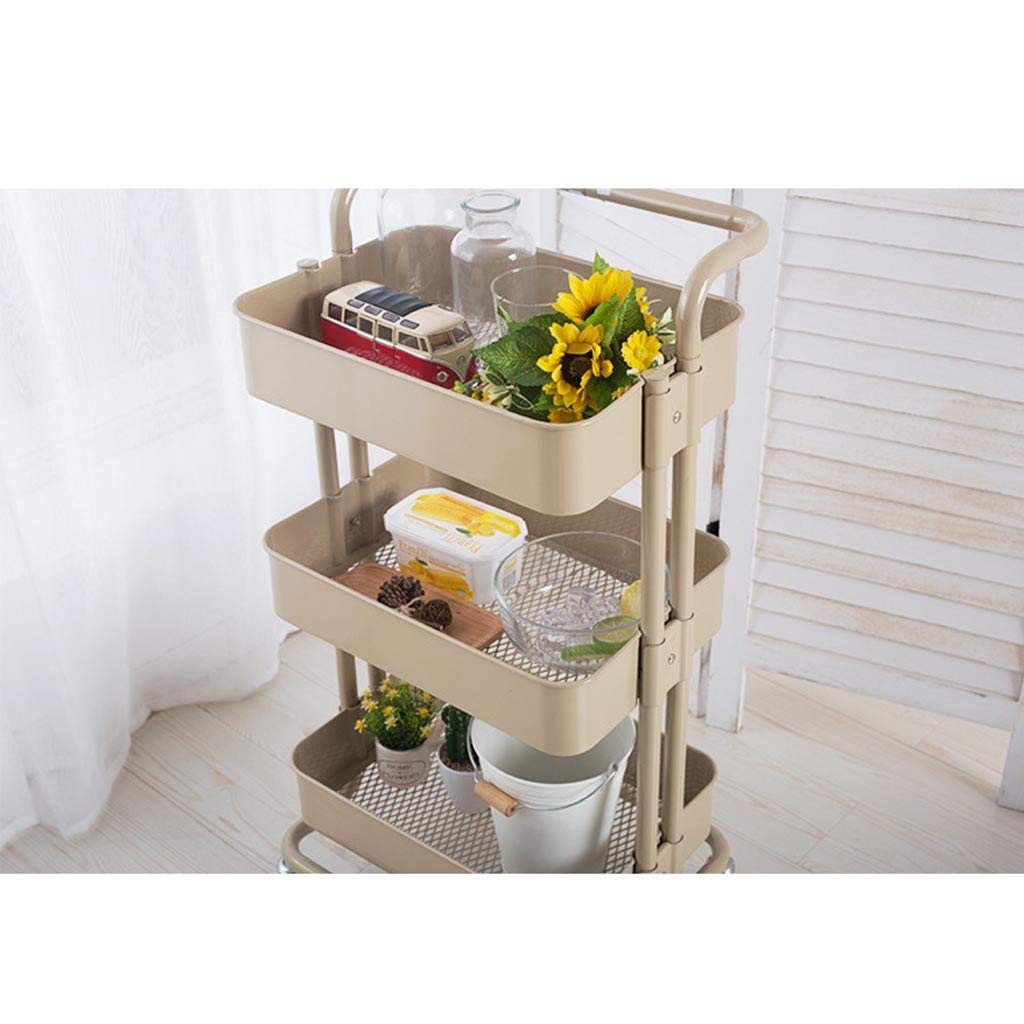3-Tier Carbon Steel Rolling Utility Cart