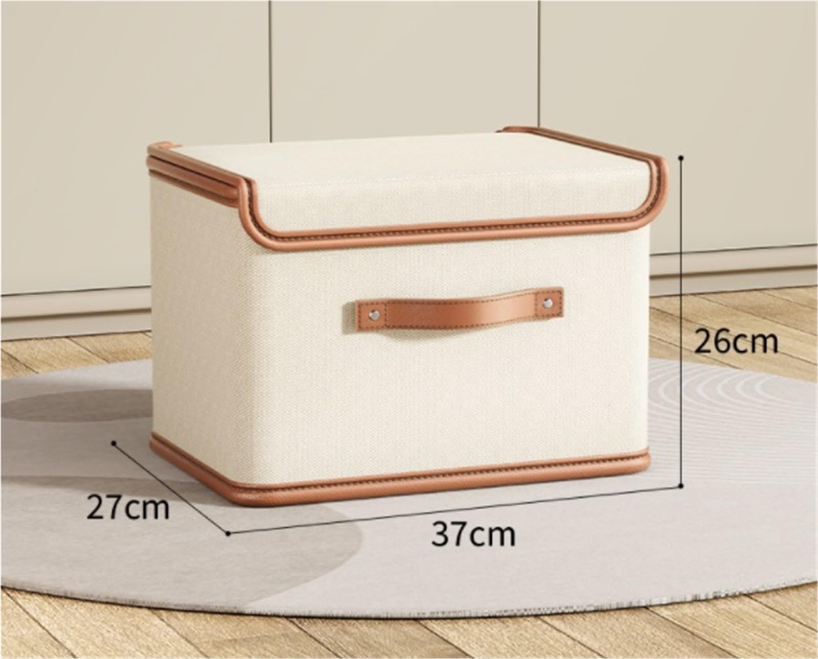 Foldable Storage Box with Lid for Clothes, Books & Documents