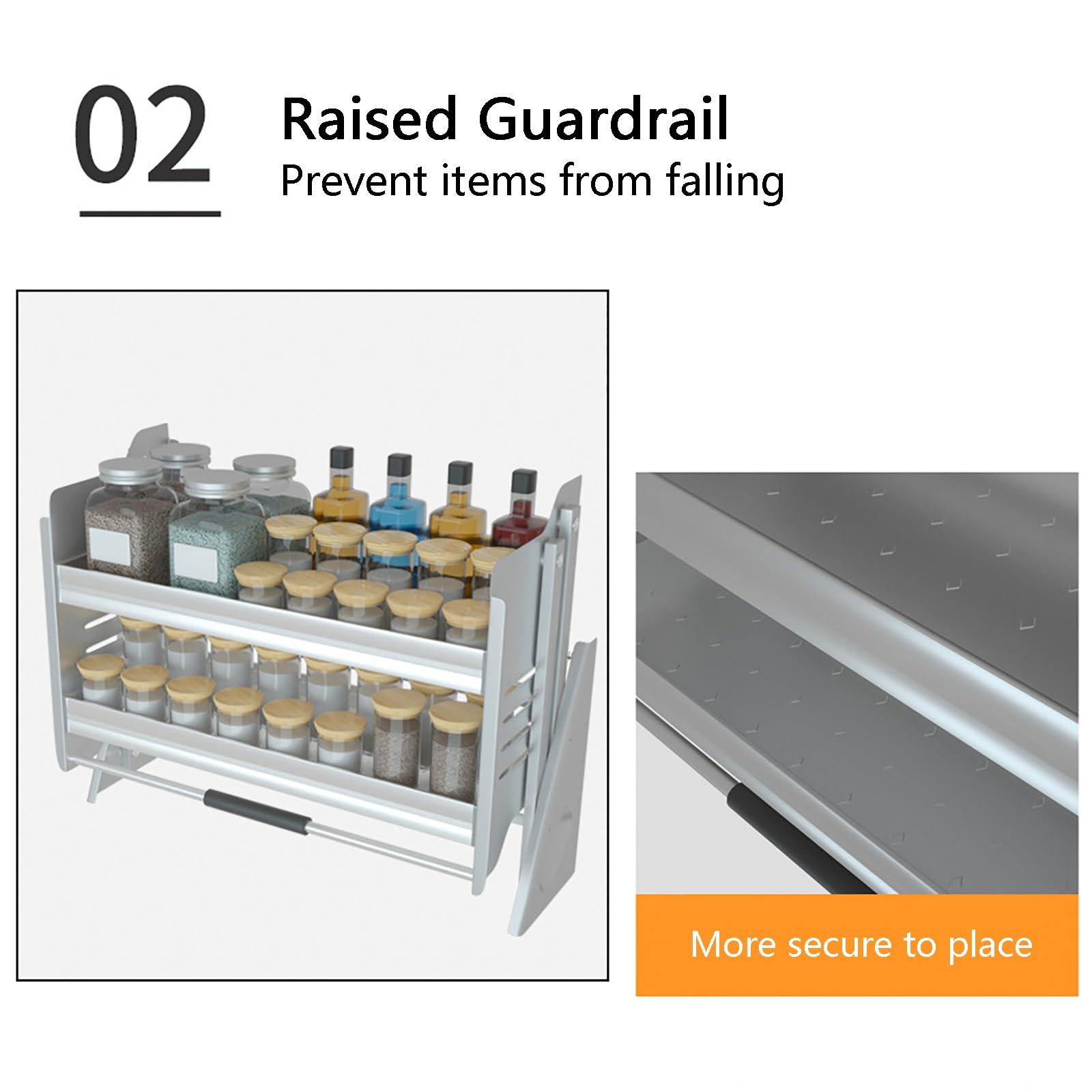 Wall-Mounted Pull-Down Cabinet Storage Rack