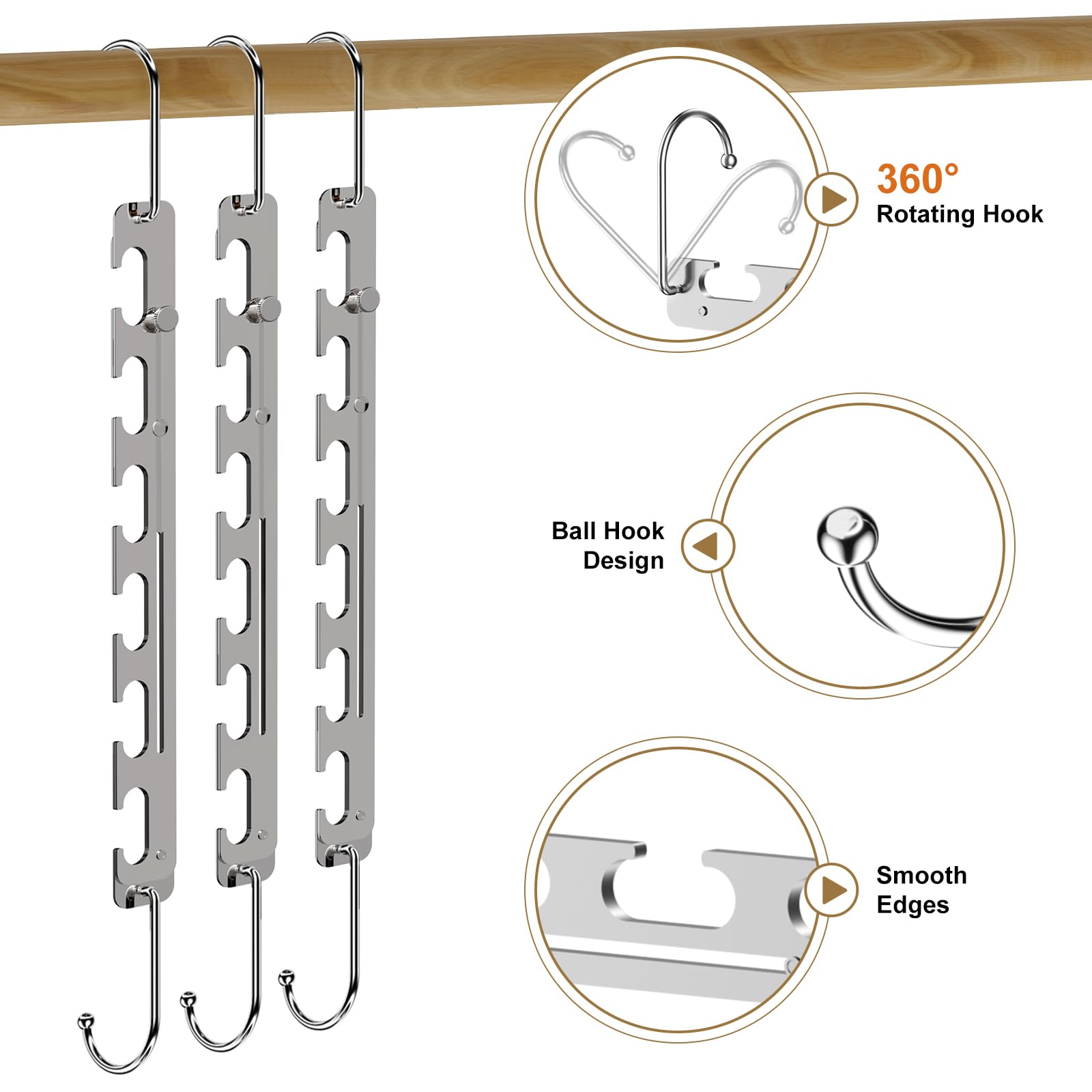 Telescopic Space-Saving Metal Hangers – 10 Pack