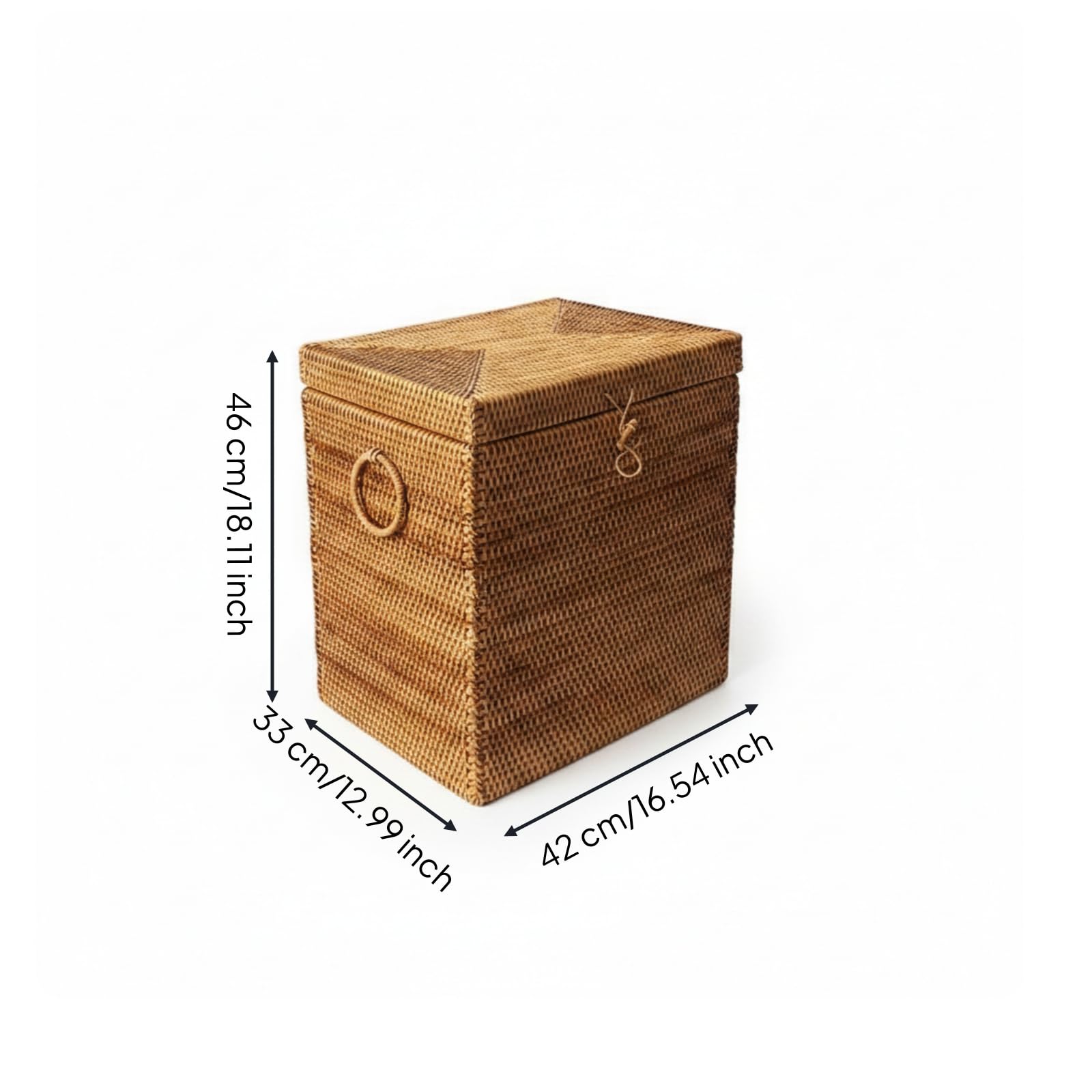 Square Rattan Storage Box with Lid