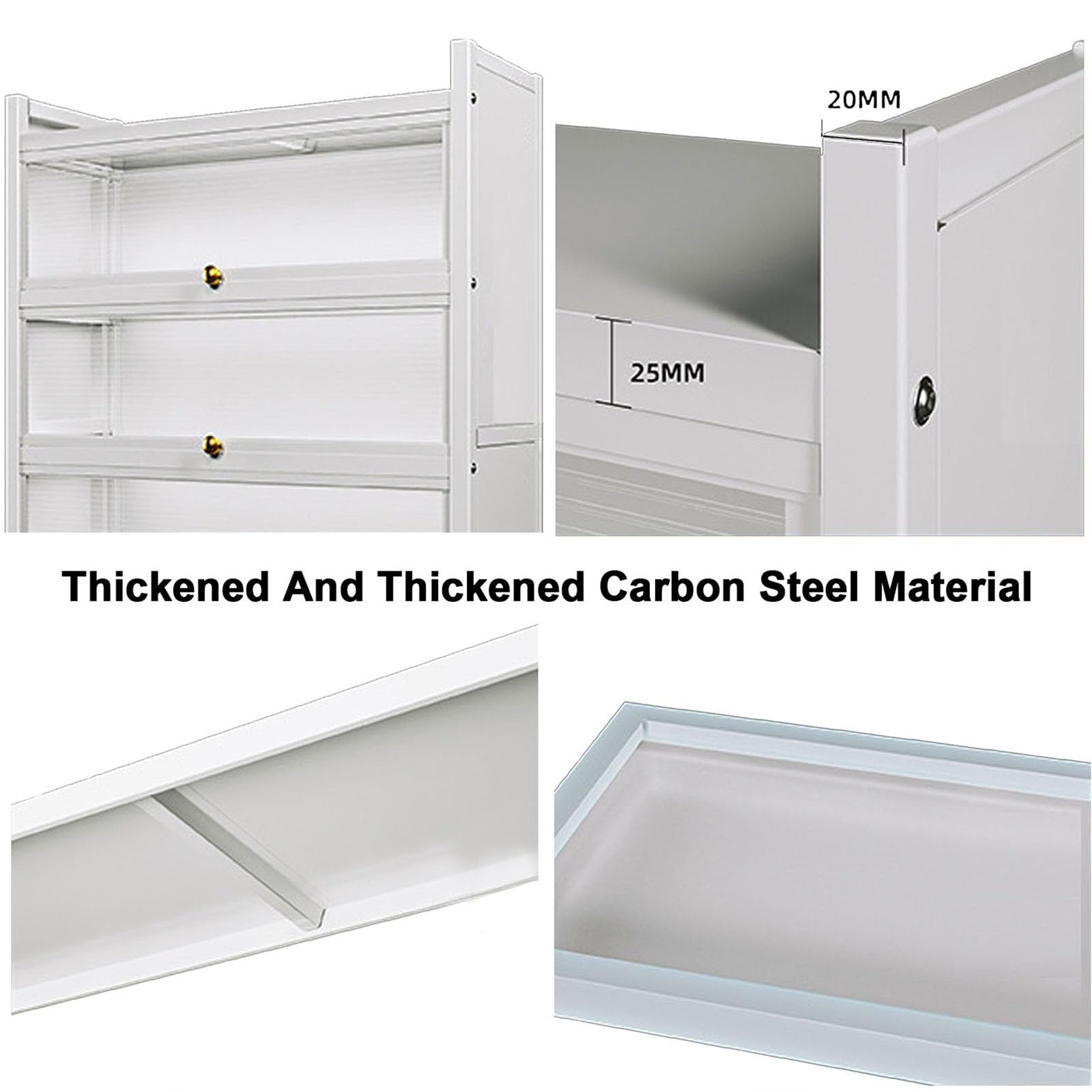 4-Tier Microwave Stand with Flip-Door Storage