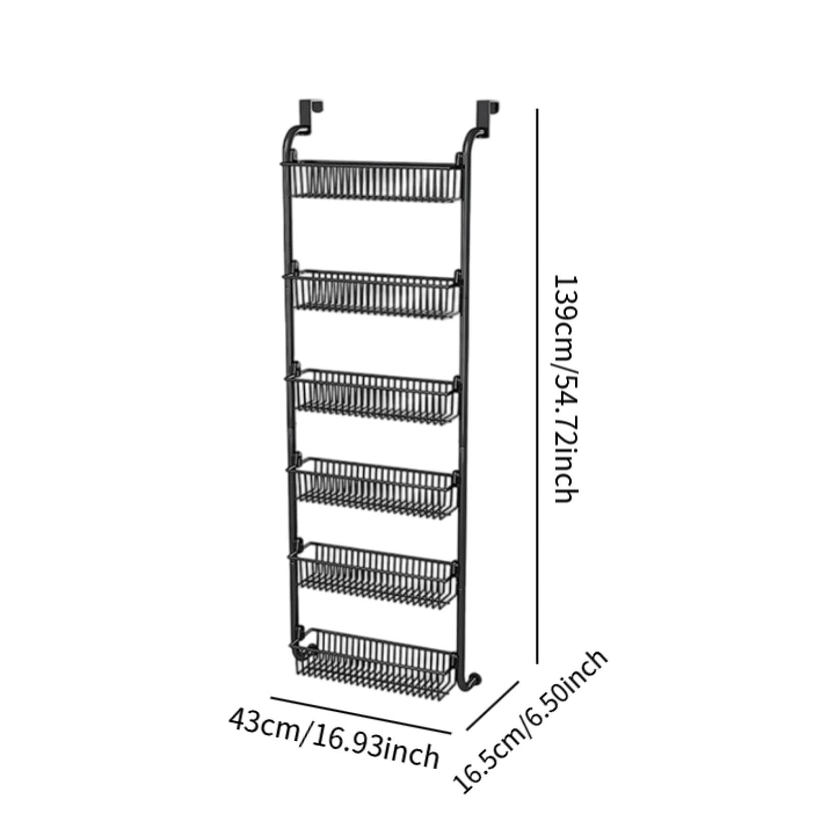 Over-the-Door Metal Spice Rack with Hanging Baskets