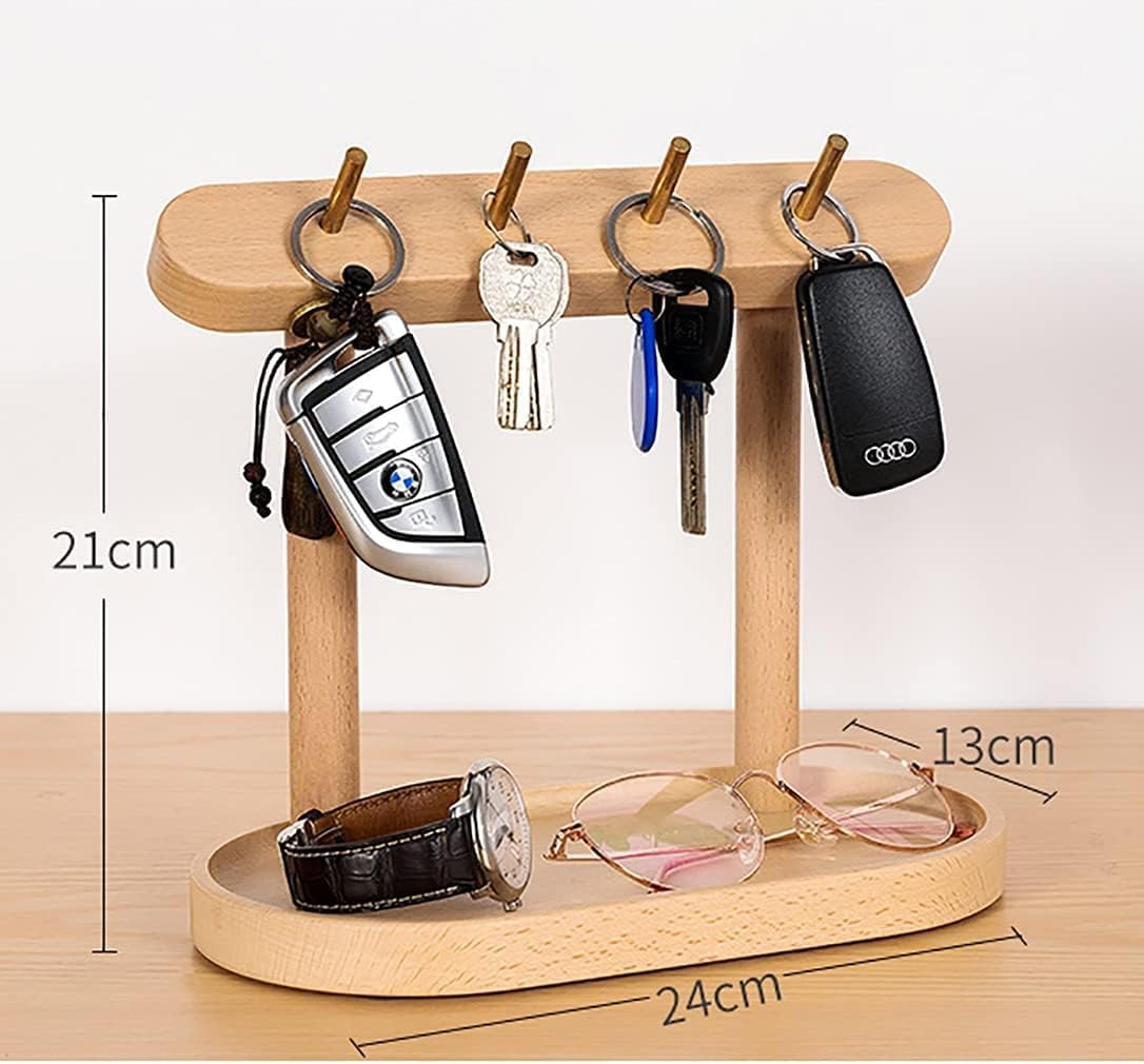 Jewelry Organizer and Key Rack, Solid Wood Entryway Storage Rack, Style 2