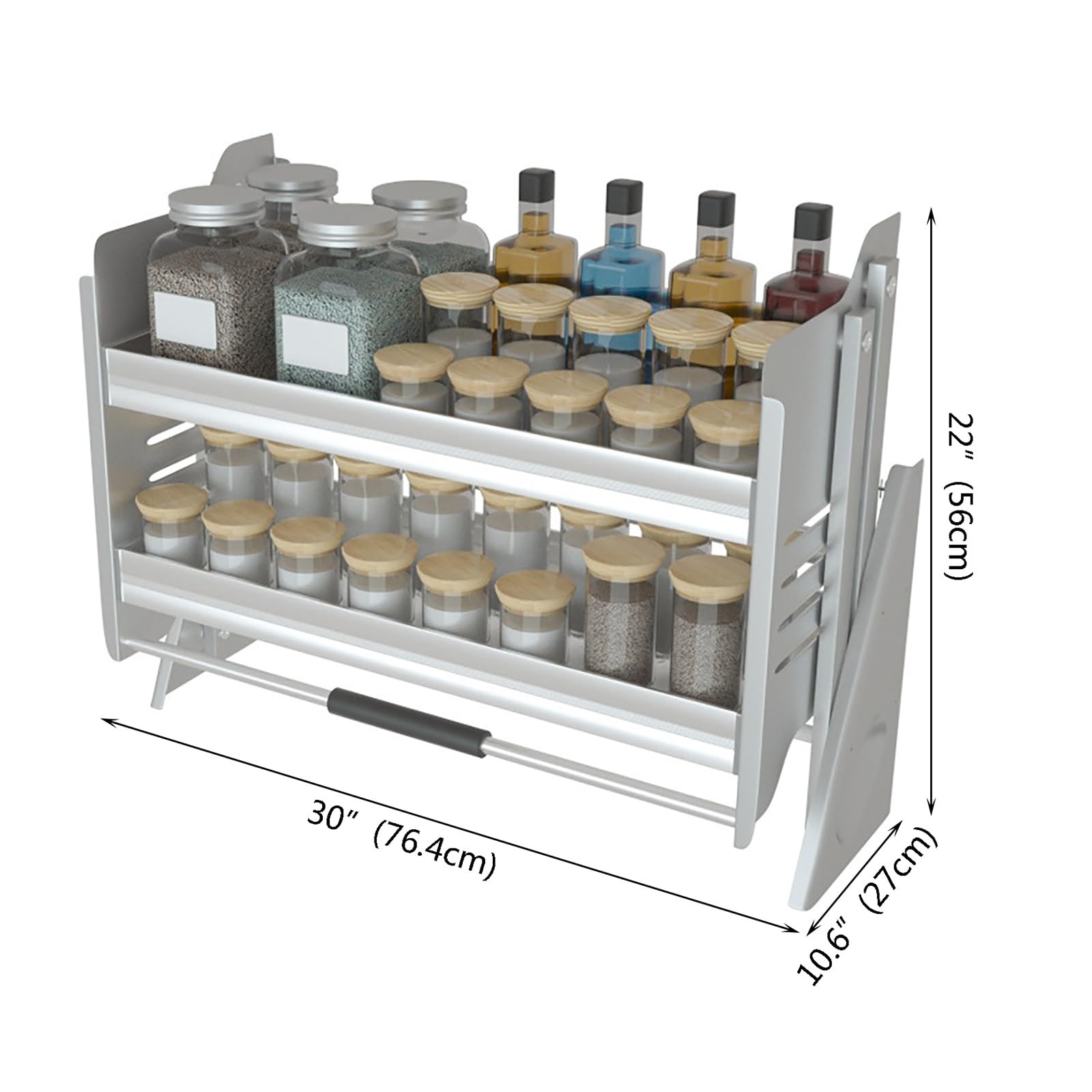 Wall-Mounted Pull-Down Cabinet Storage Rack