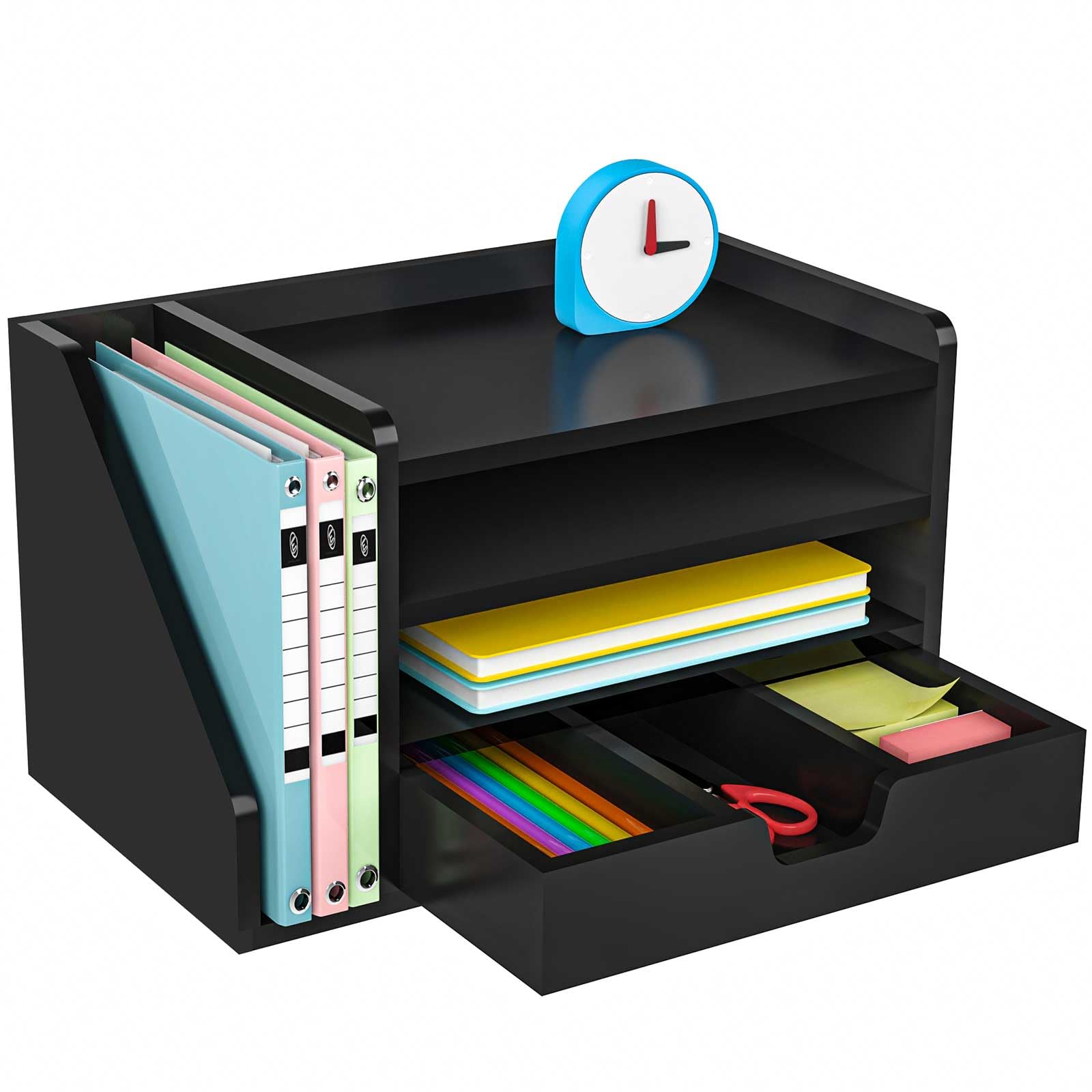 NiOffice Wood Desk File Organizer