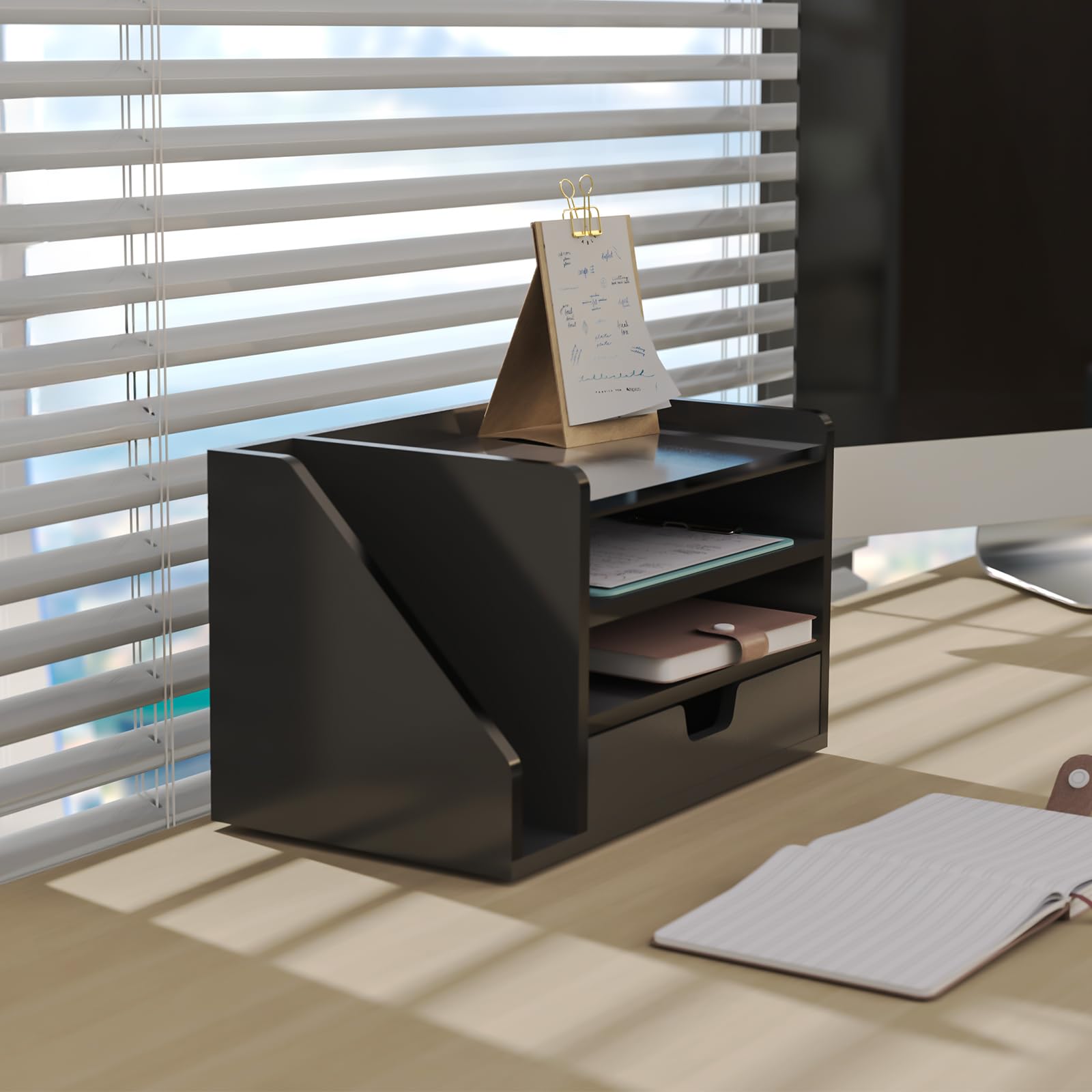 NiOffice Wood Desk File Organizer