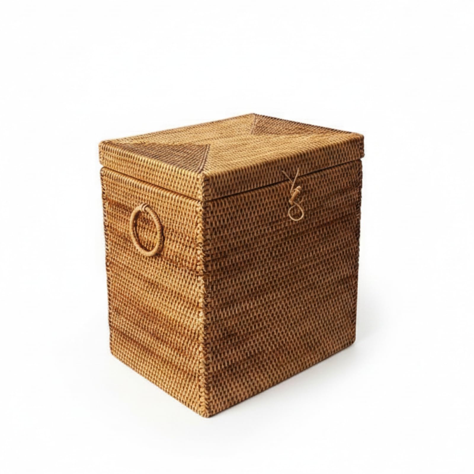 Square Rattan Storage Box with Lid