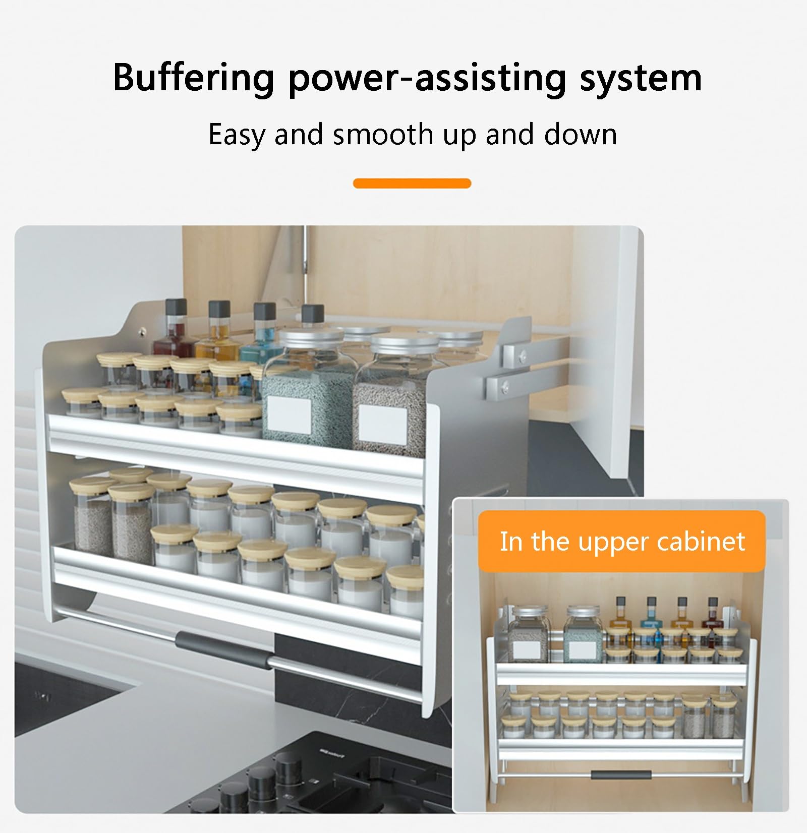 Wall-Mounted Pull-Down Cabinet Storage Rack