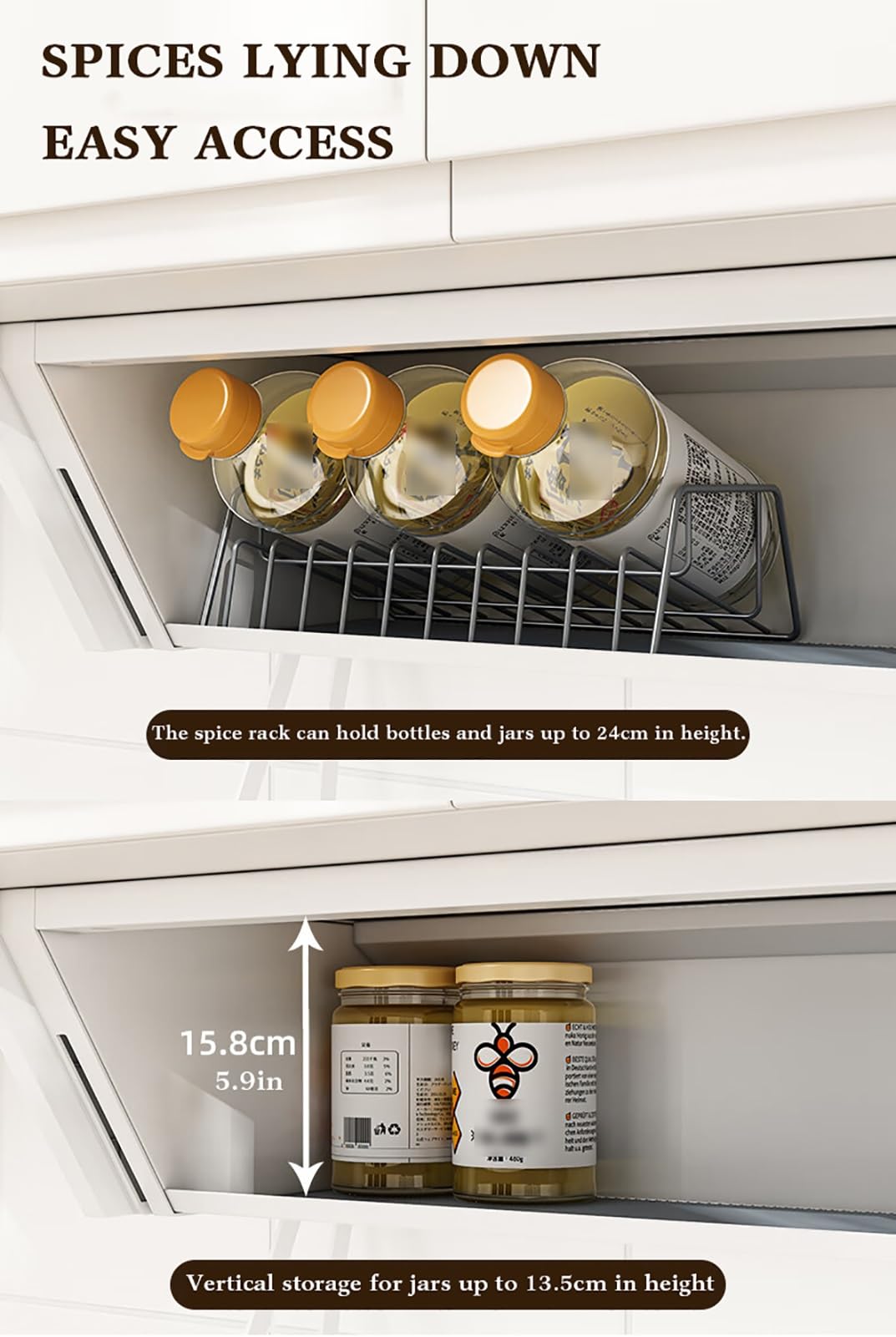 Pull-Down Cabinet Spice Storage Organizer