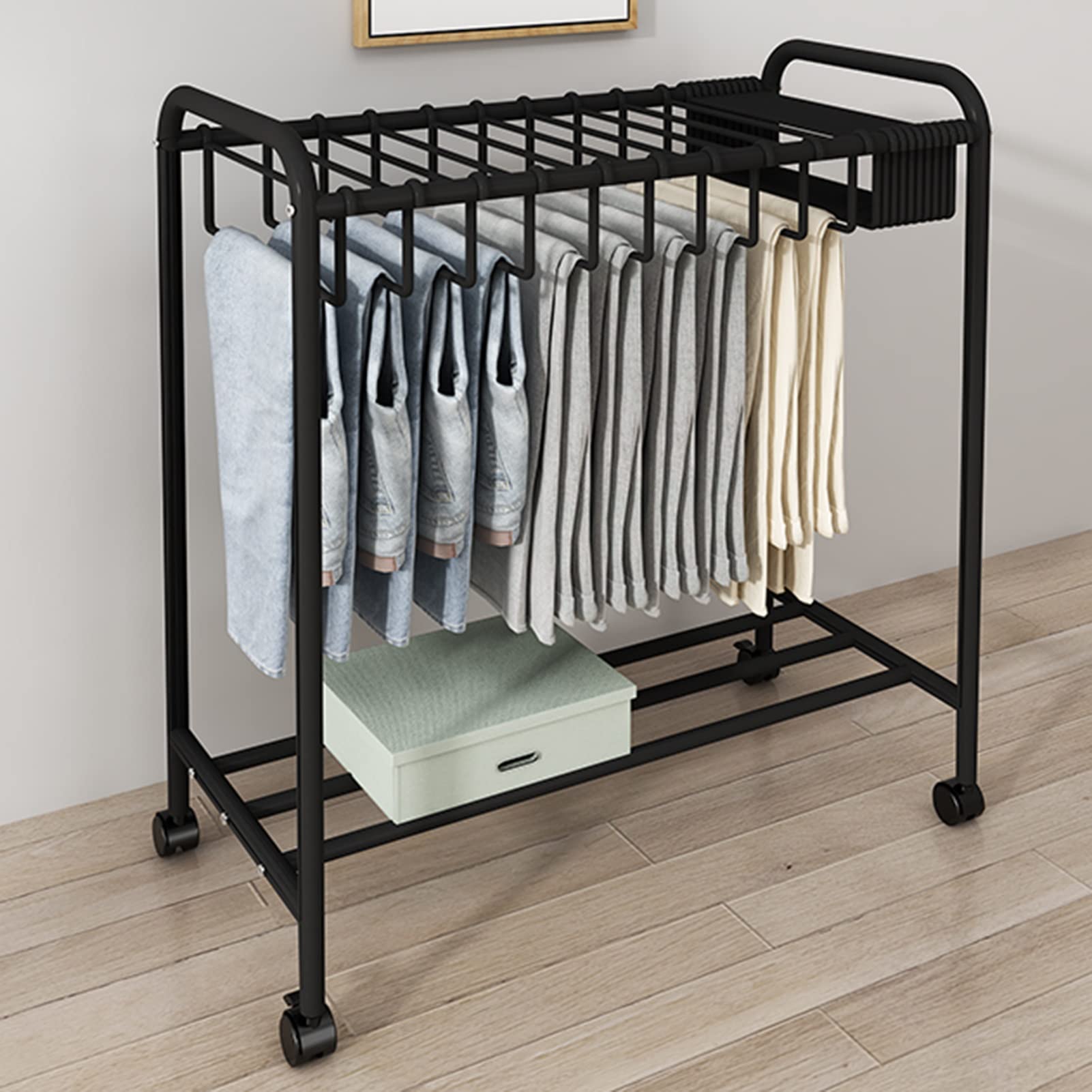 Rolling Trouser Rack with 20 Hangers