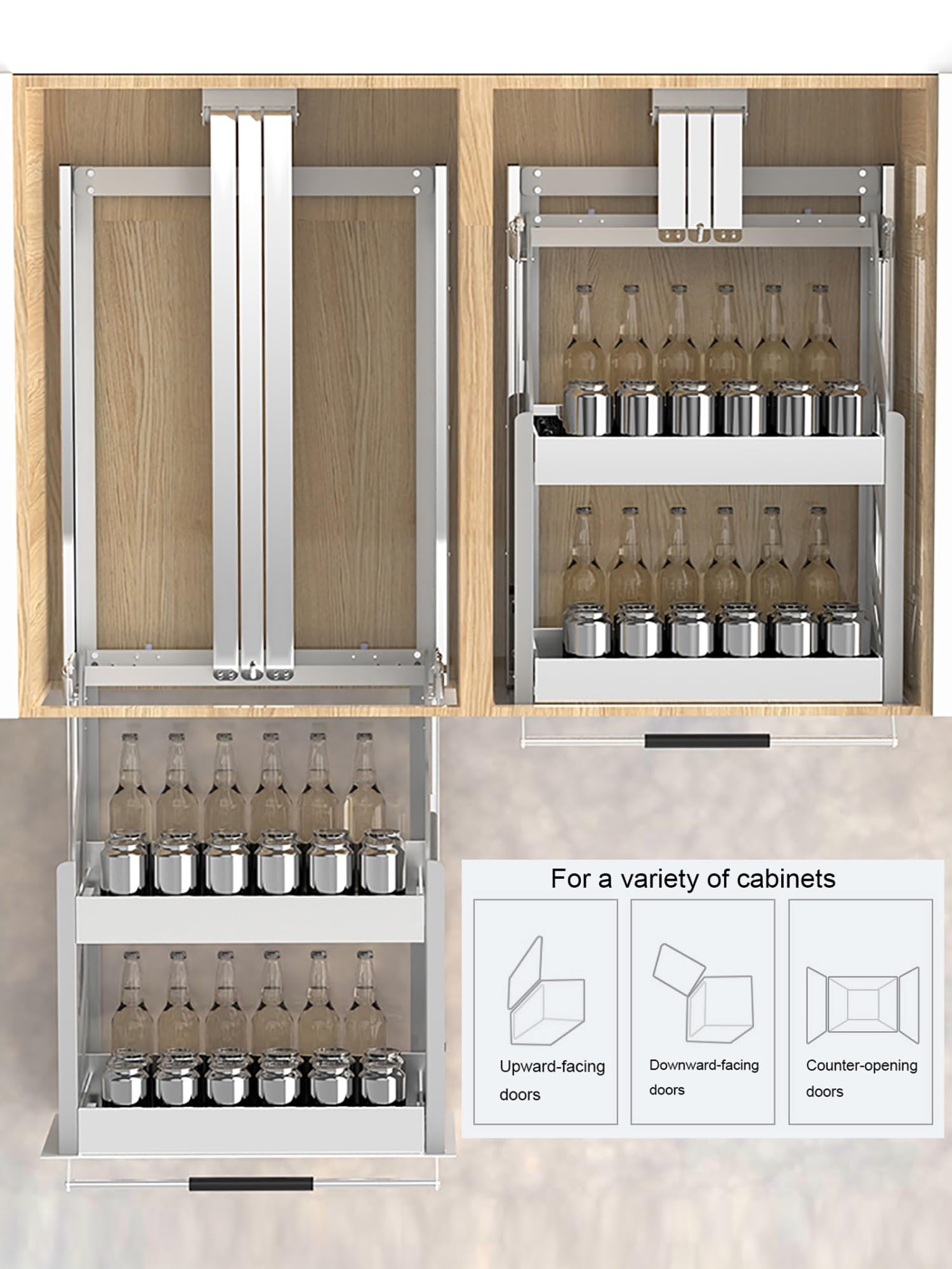 2-Tier Pull-Down Cabinet Organizer
