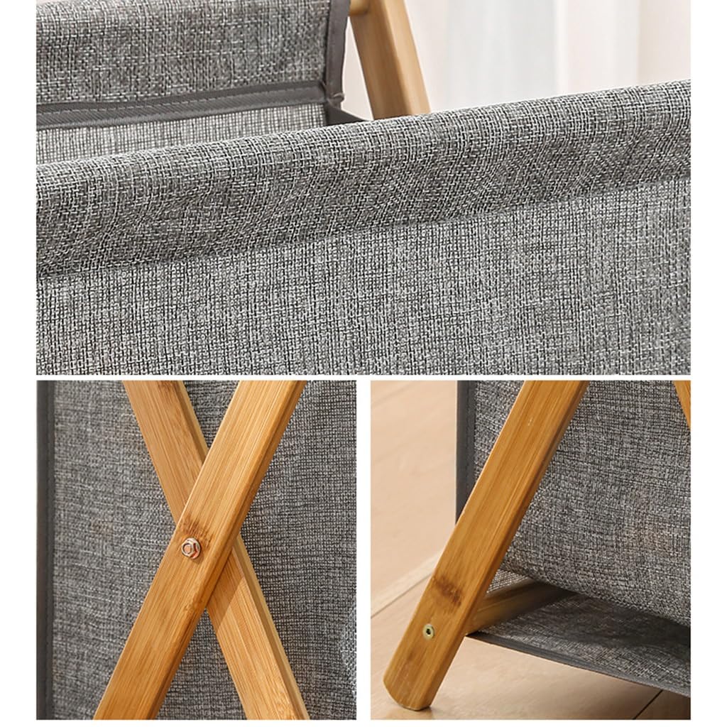 Foldable Bamboo Laundry Hamper with Removable Bag
